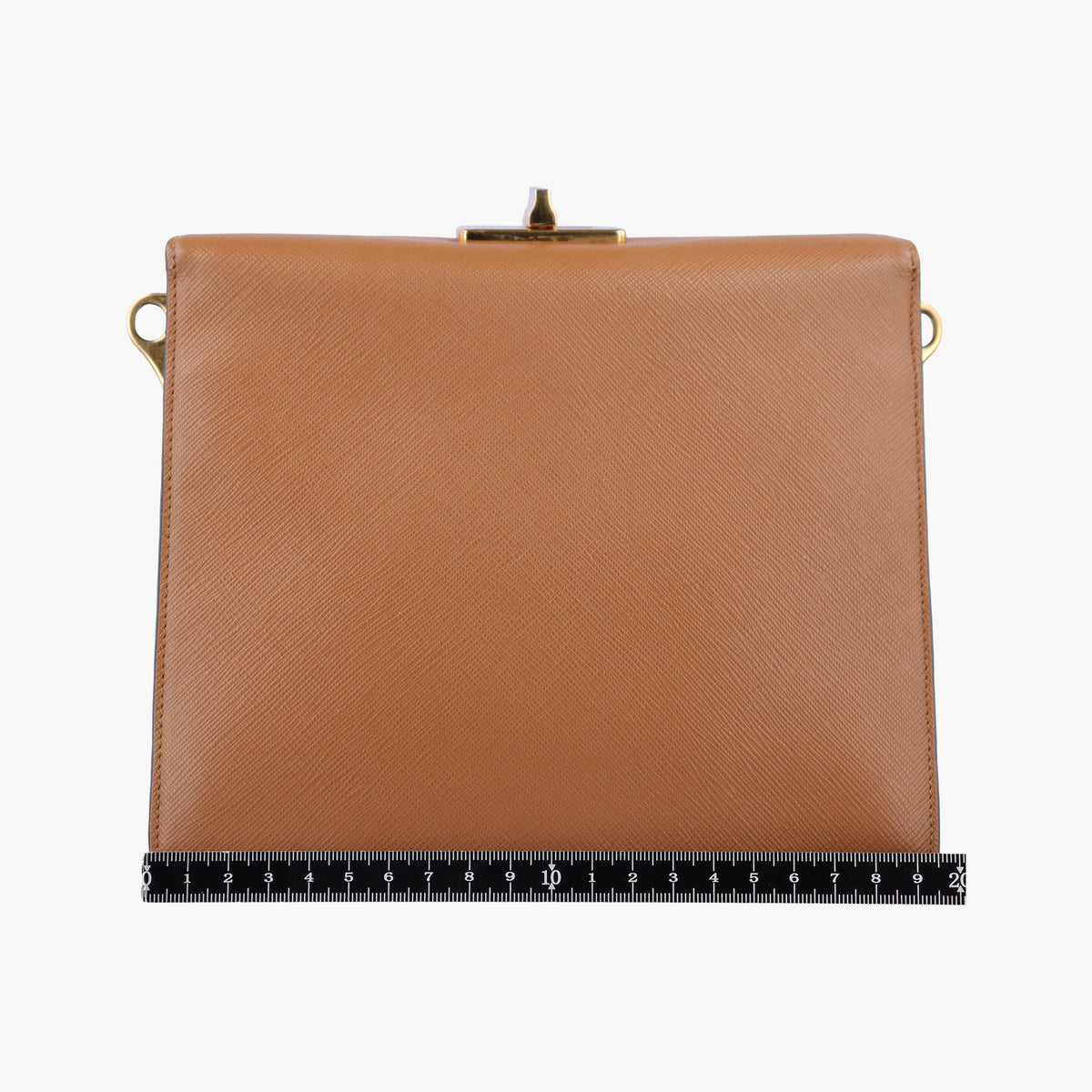Pre-owned Prada Bicolor Box Brown×White Saffiano Leather  shoulderbag | stylenewstar