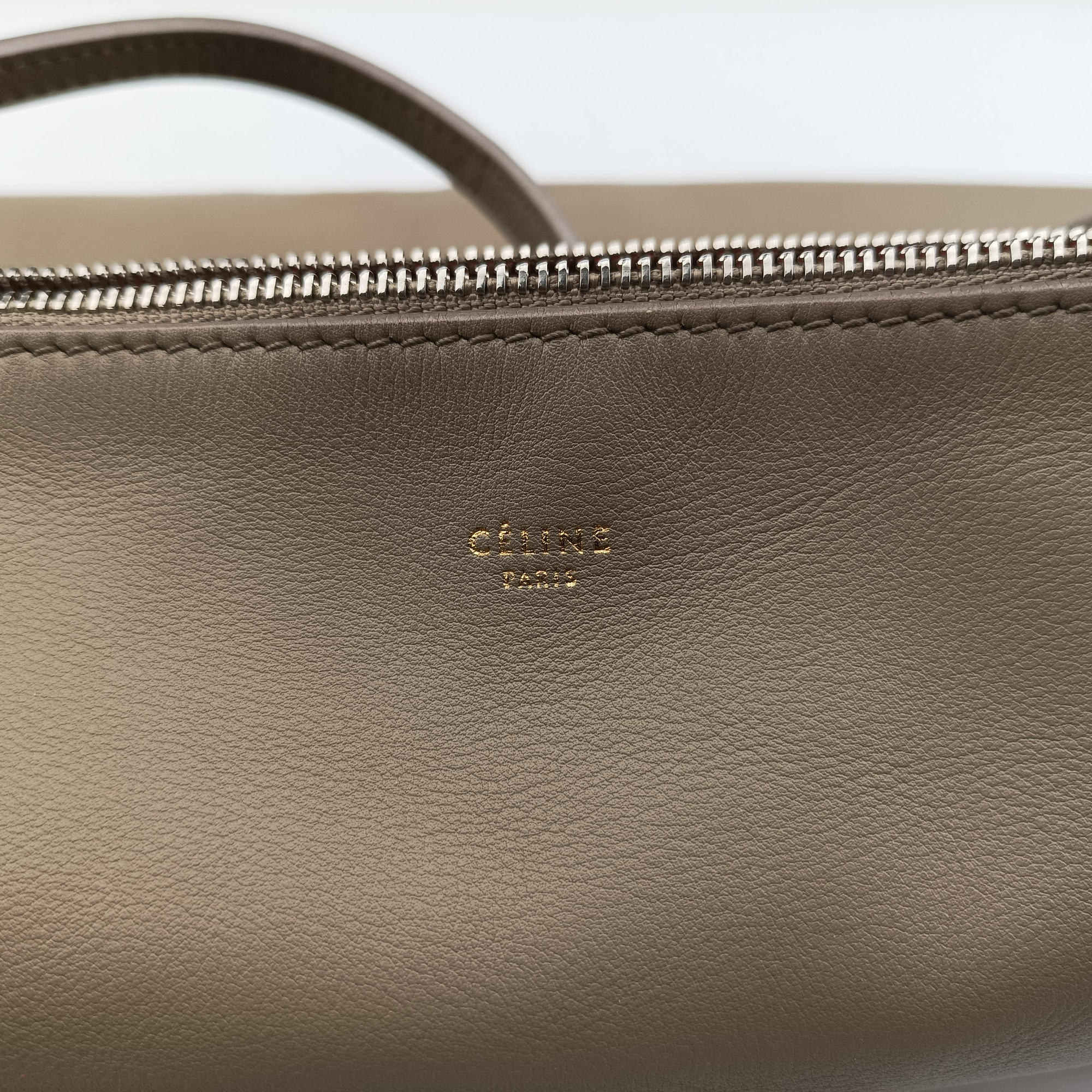 Vintage Celine Fortune cookie khaki Leather  shoulderbag | stylenewstar