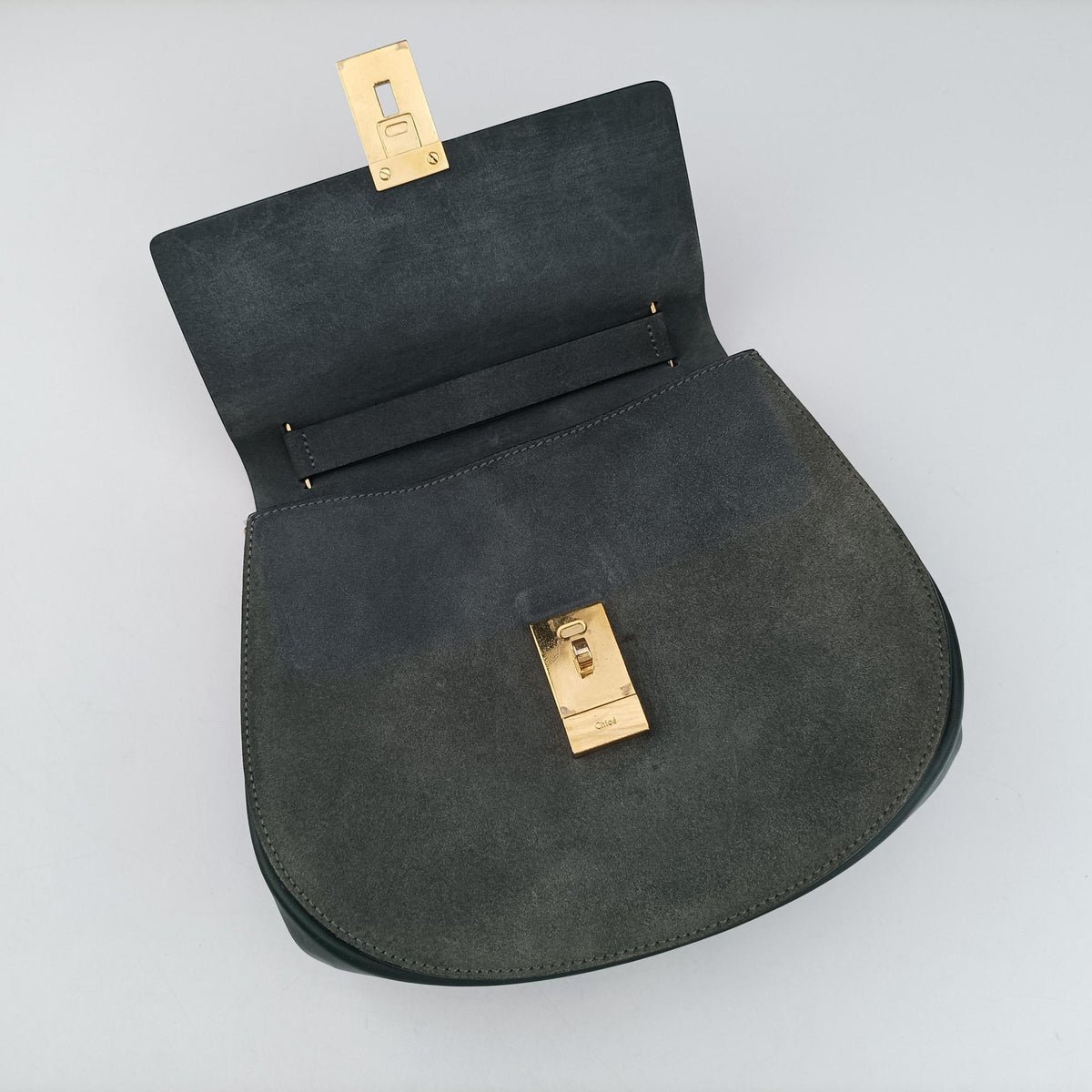 Pre-owned Chloe DREW Blue Suede×Leather  shoulderbag | stylenewstar