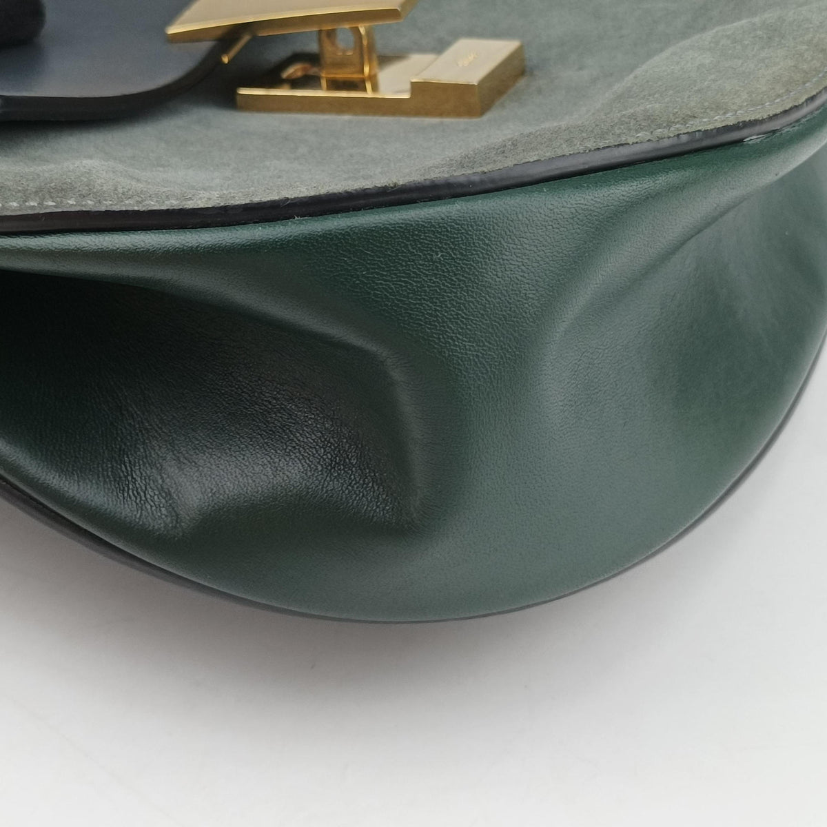 Pre-owned Chloe DREW Blue Suede×Leather  shoulderbag | stylenewstar