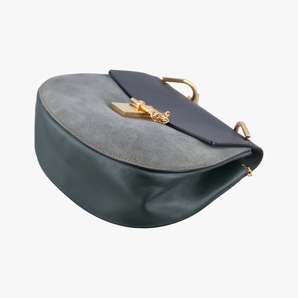 Pre-owned Chloe DREW Blue Suede×Leather  shoulderbag | stylenewstar