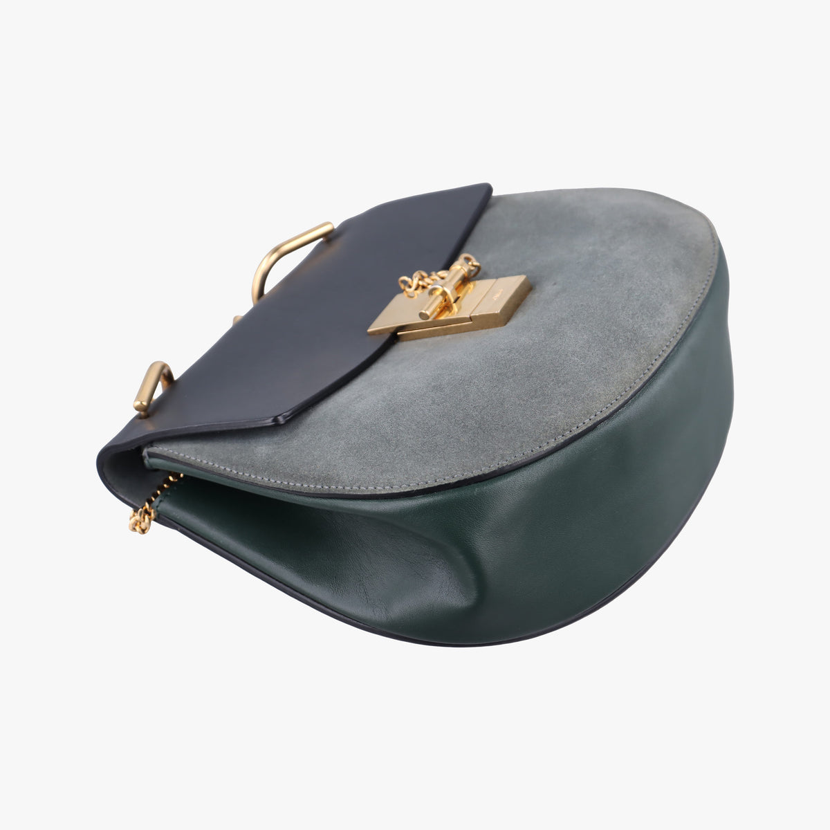 Pre-owned Chloe DREW Blue Suede×Leather  shoulderbag | stylenewstar
