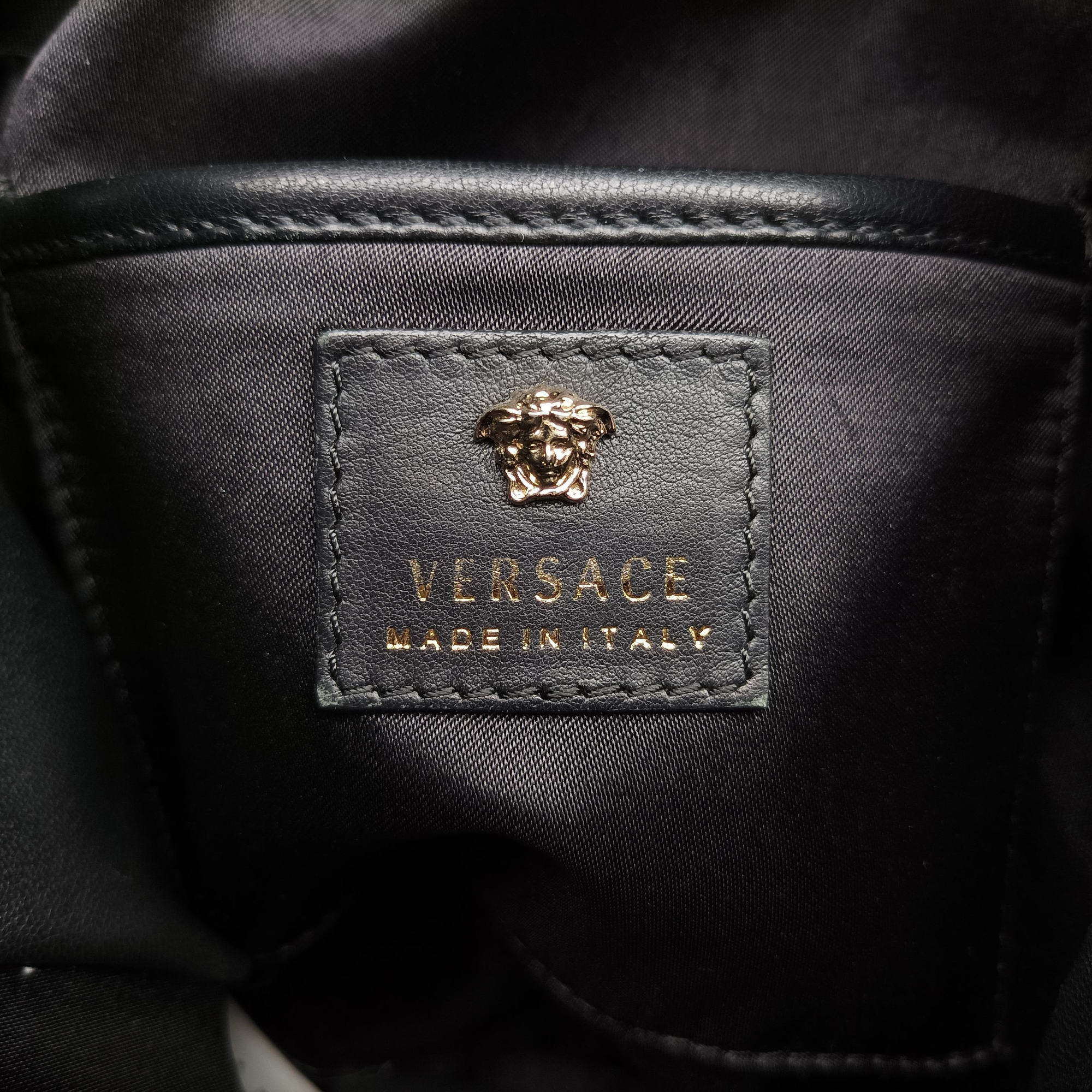 Vintage VERSACE La Medusa Black Leather  backpack/rucksack | stylenewstar