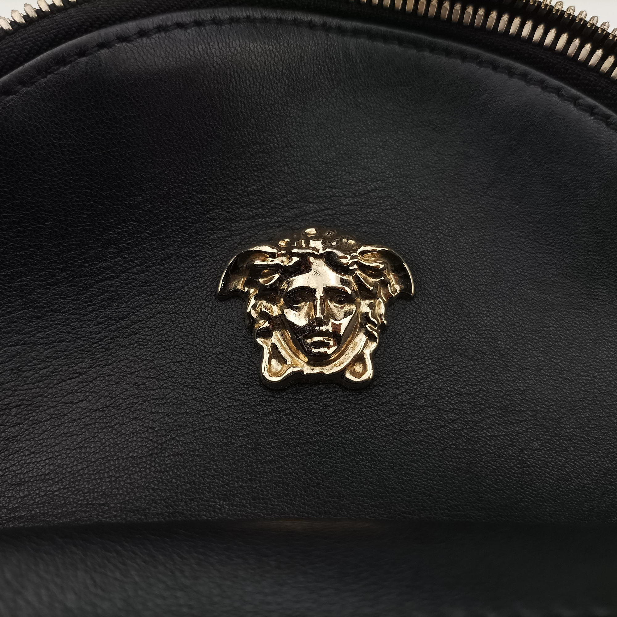 Vintage VERSACE La Medusa Black Leather  backpack/rucksack | stylenewstar