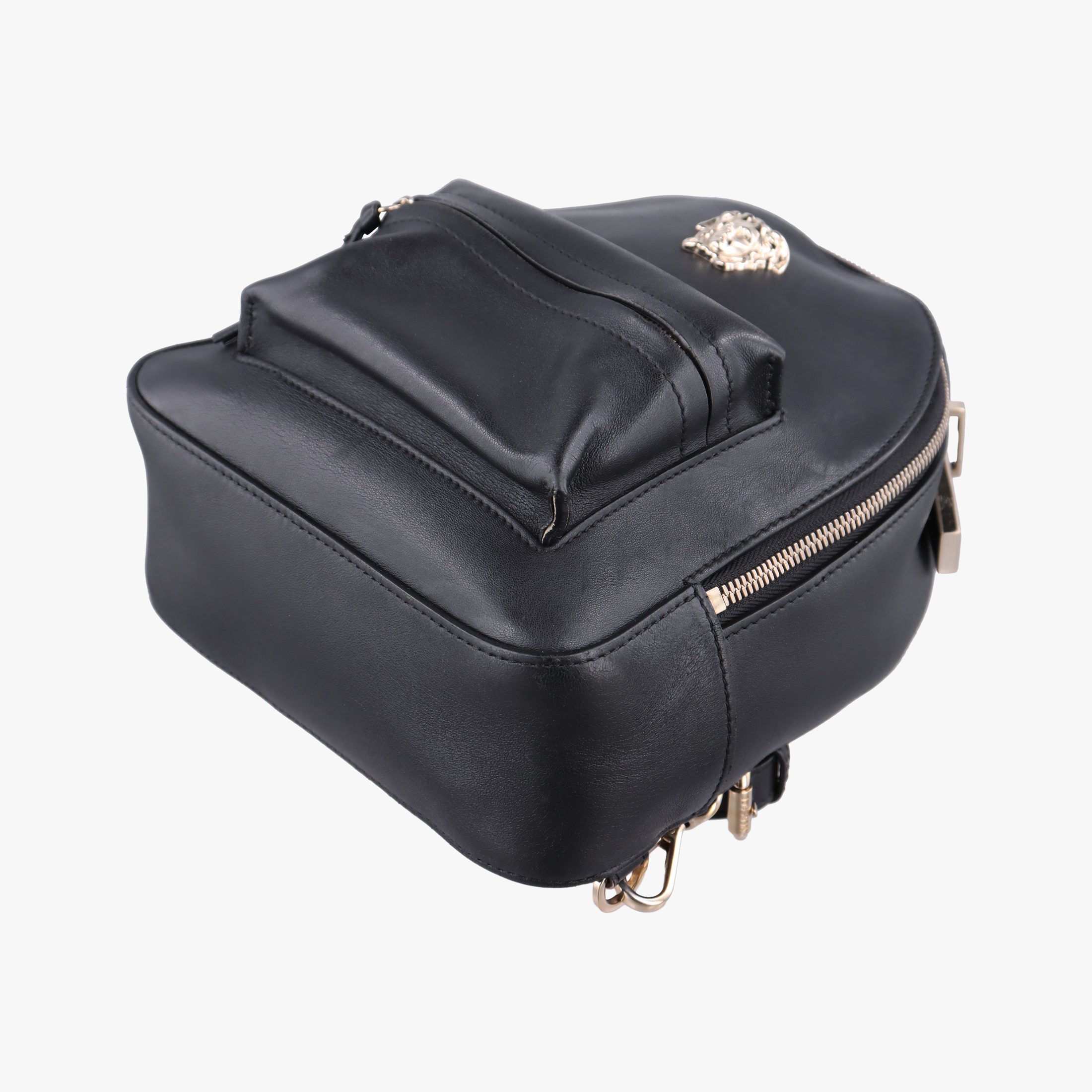 Vintage VERSACE La Medusa Black Leather  backpack/rucksack | stylenewstar