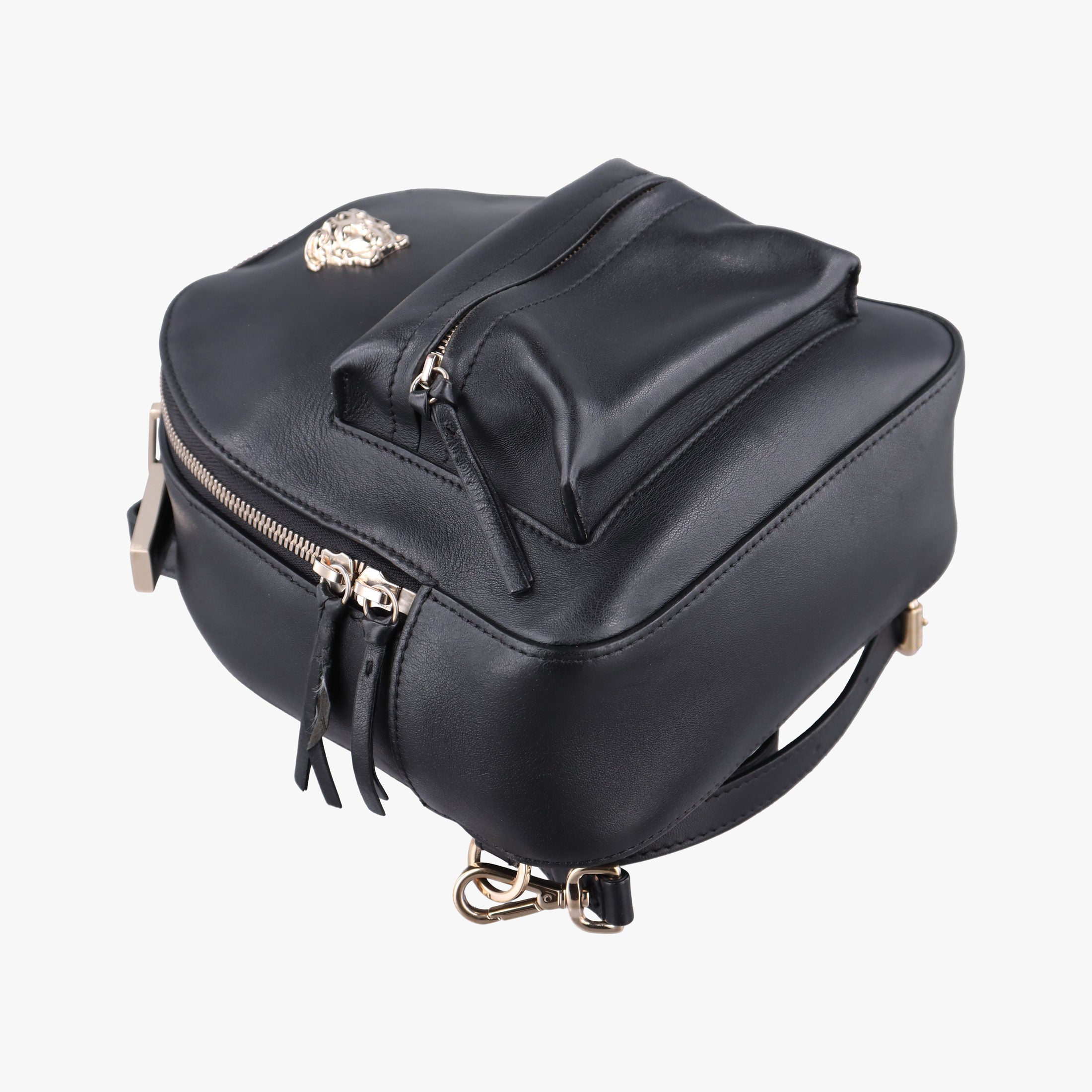 Vintage VERSACE La Medusa Black Leather  backpack/rucksack | stylenewstar