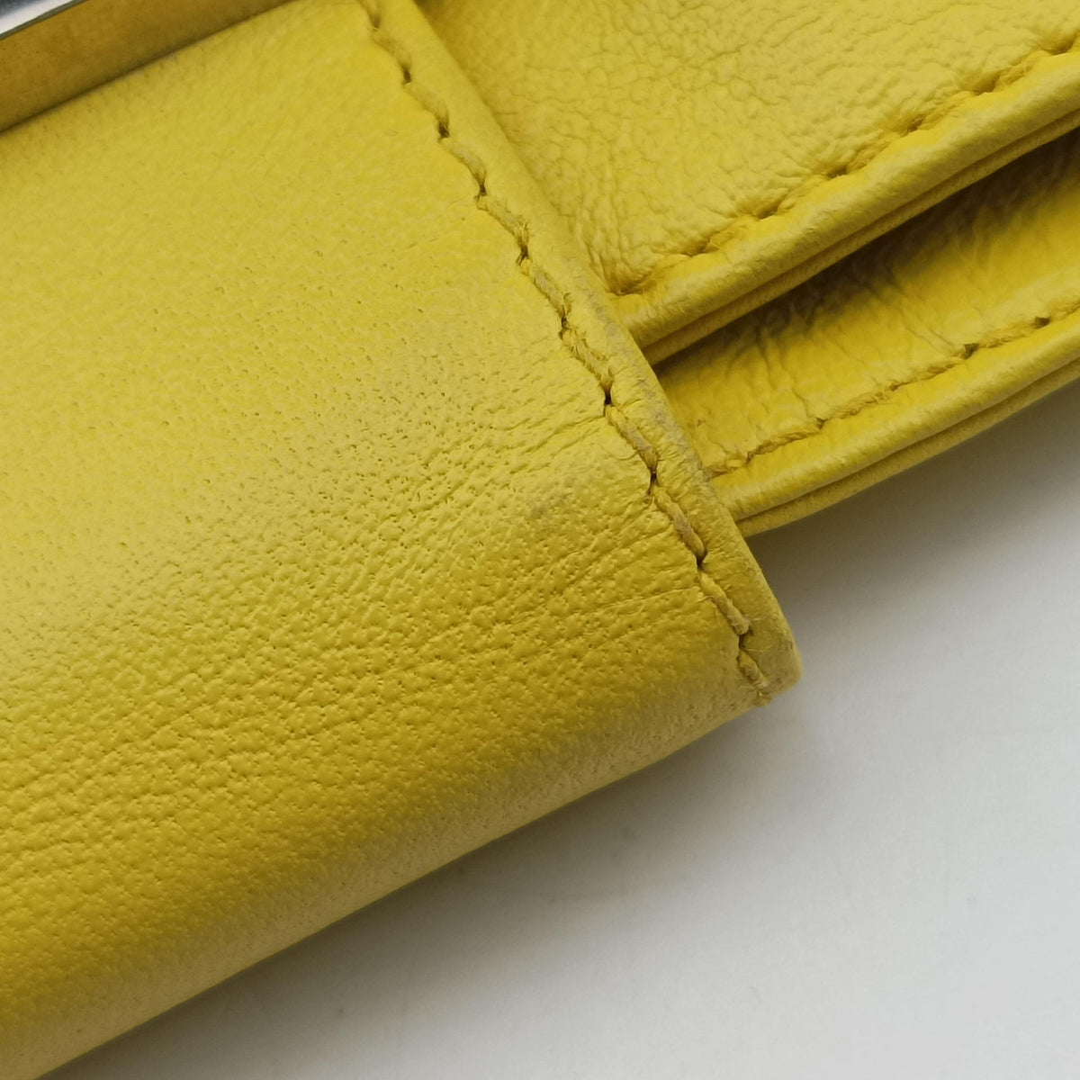 Pre-owned Fendi Color Block Baguette Yellow Leather 26685 shoulderbag | stylenewstar