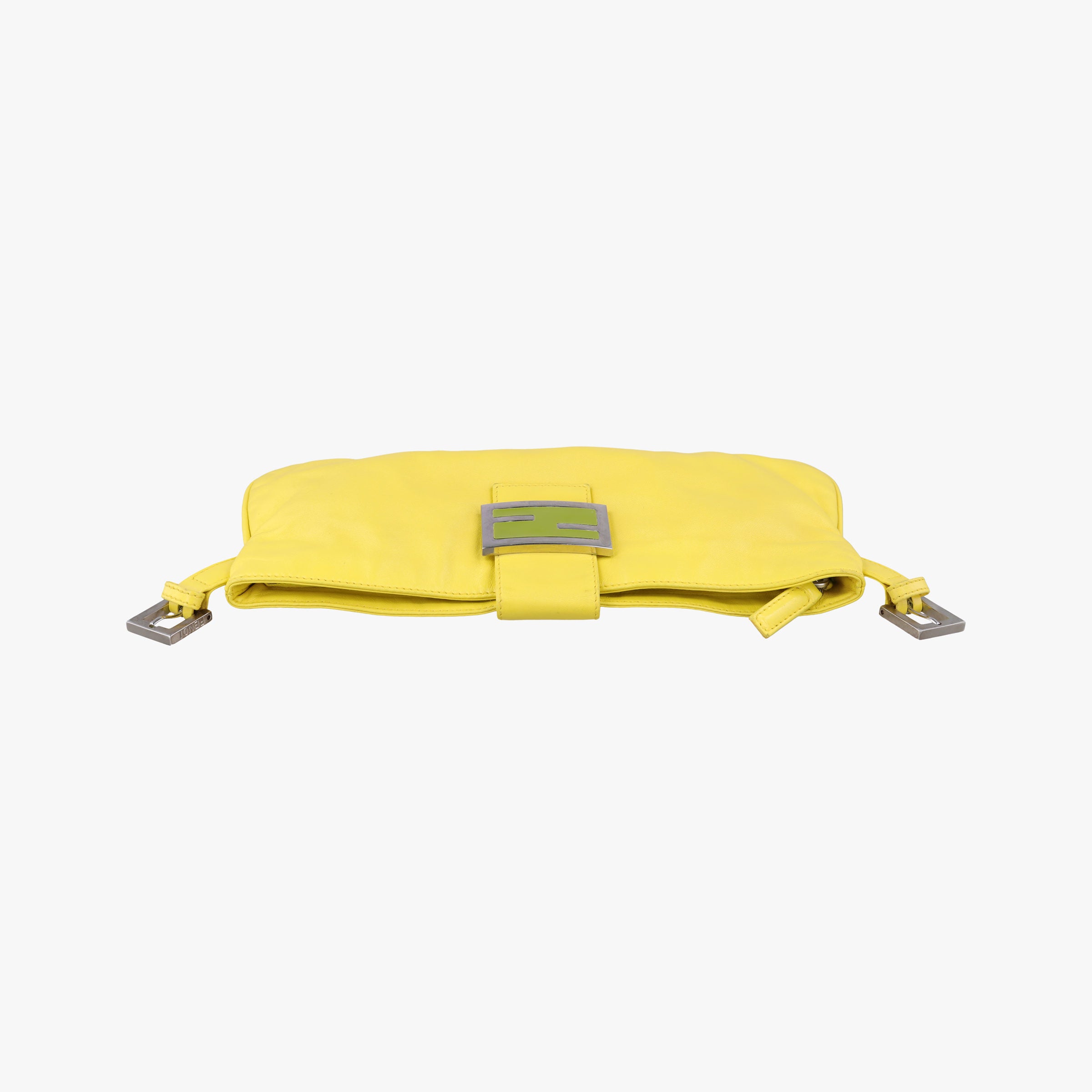 Pre-owned Fendi Color Block Baguette Yellow Leather 26685 shoulderbag | stylenewstar