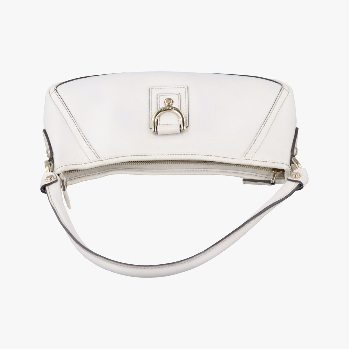 Pre-owned Gucci Abbey White Leather 130989 handbag | stylenewstar