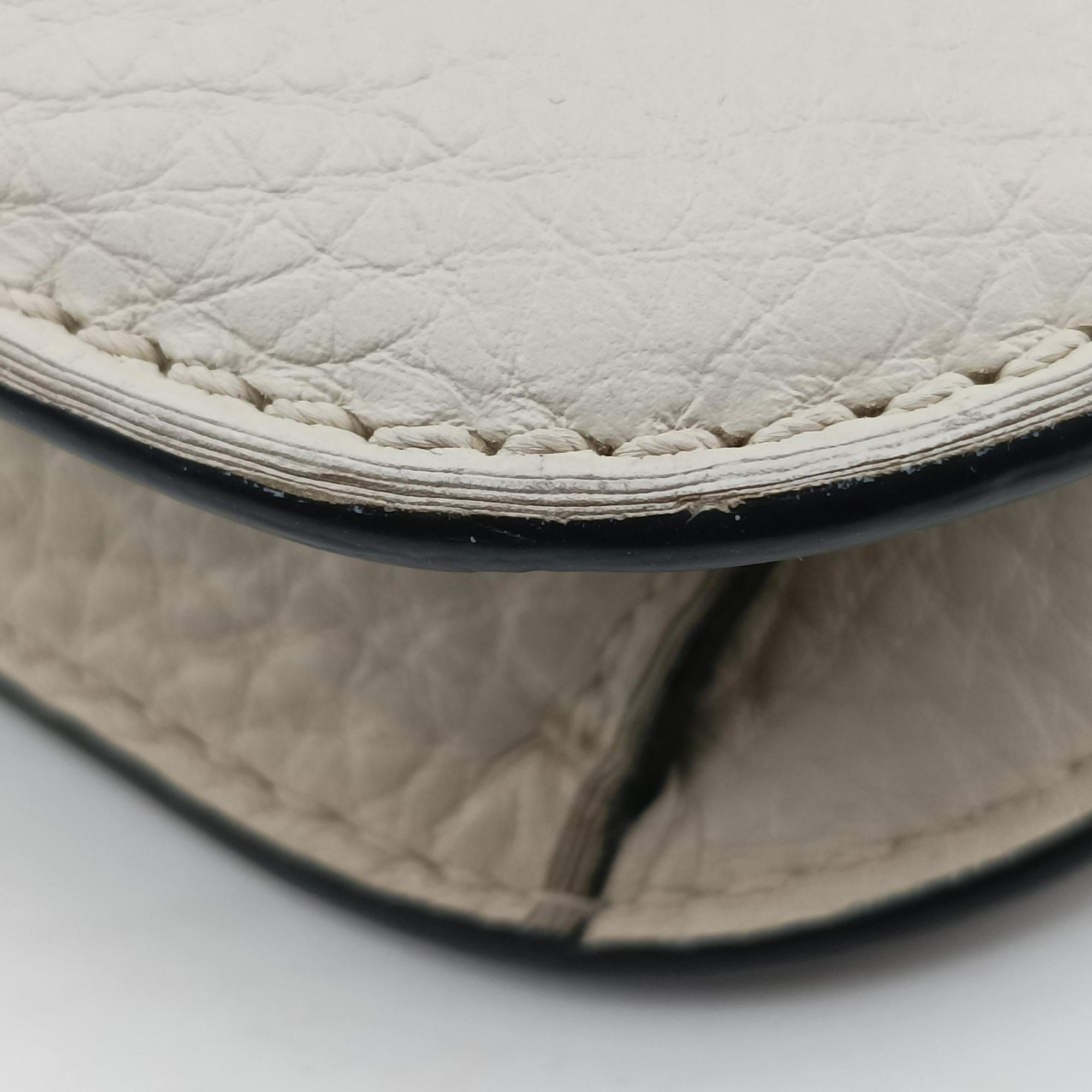 Pre-owned Valentino Rockstud Glam Lock White Leather  shoulderbag | stylenewstar