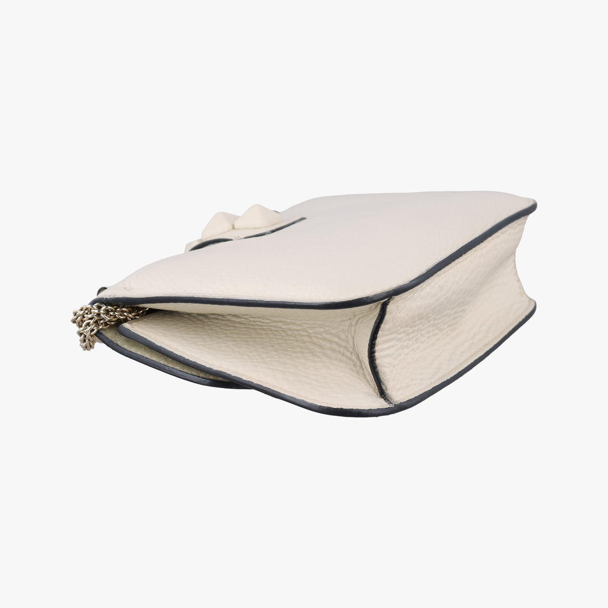 Pre-owned Valentino Rockstud Glam Lock White Leather  shoulderbag | stylenewstar