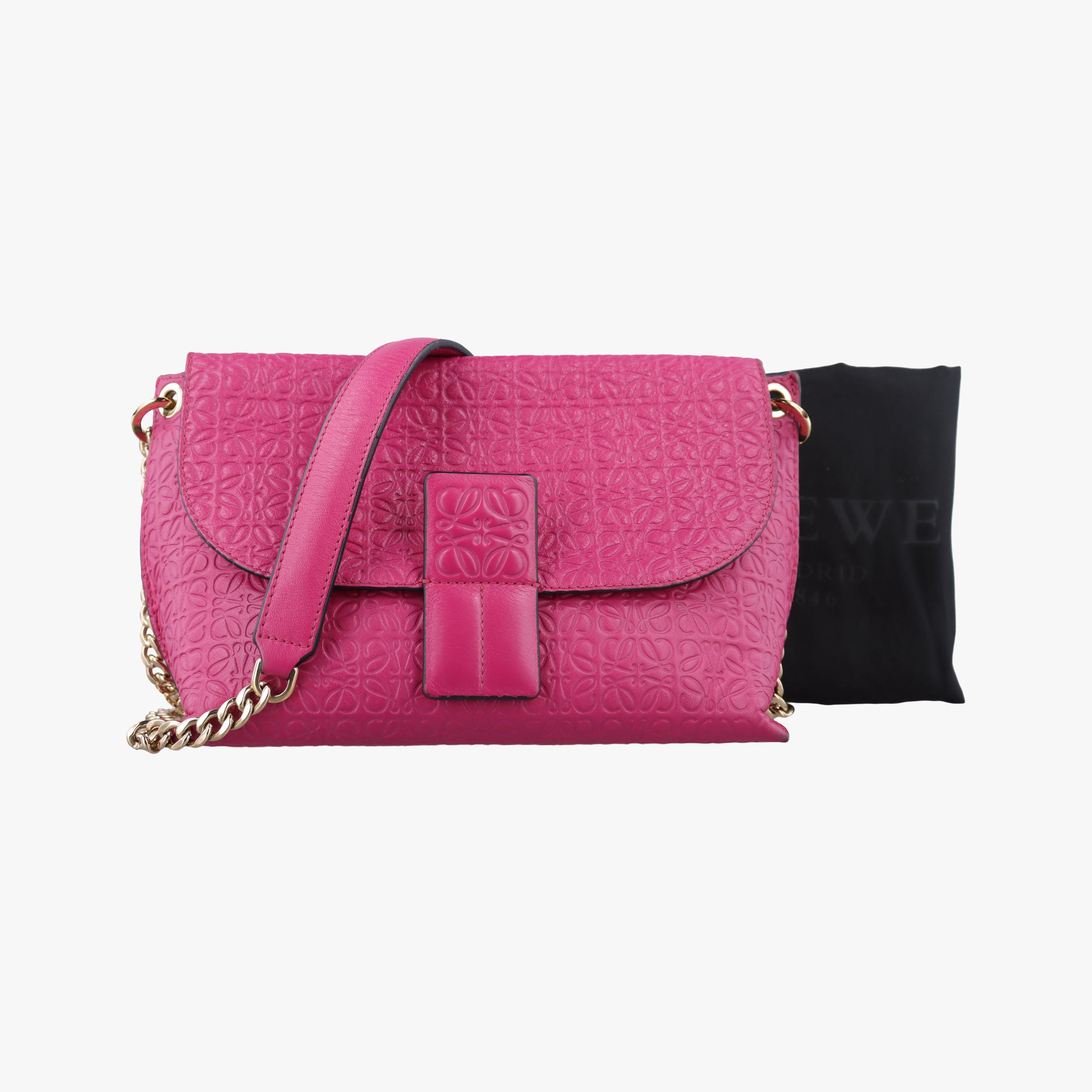 Pre-owned Loewe Avenue Rose Leather  shoulderbag | stylenewstar