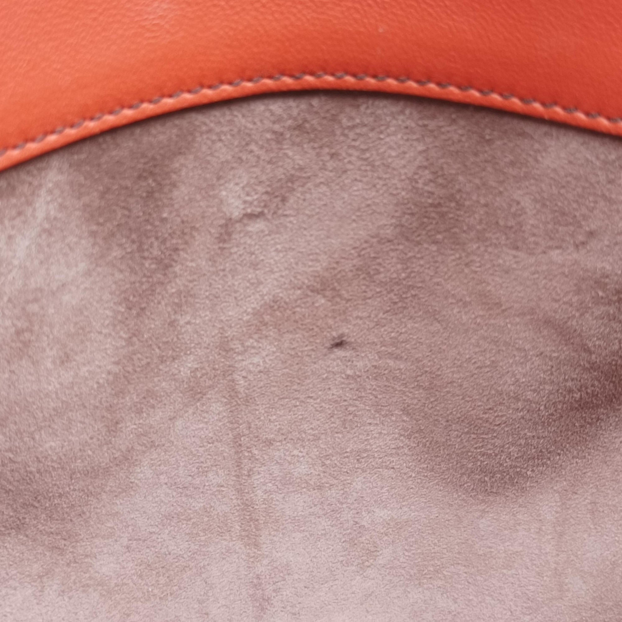 Pre-owned Bottega Veneta Intrecciato OrangeRed lambskin  shoulderbag | stylenewstar