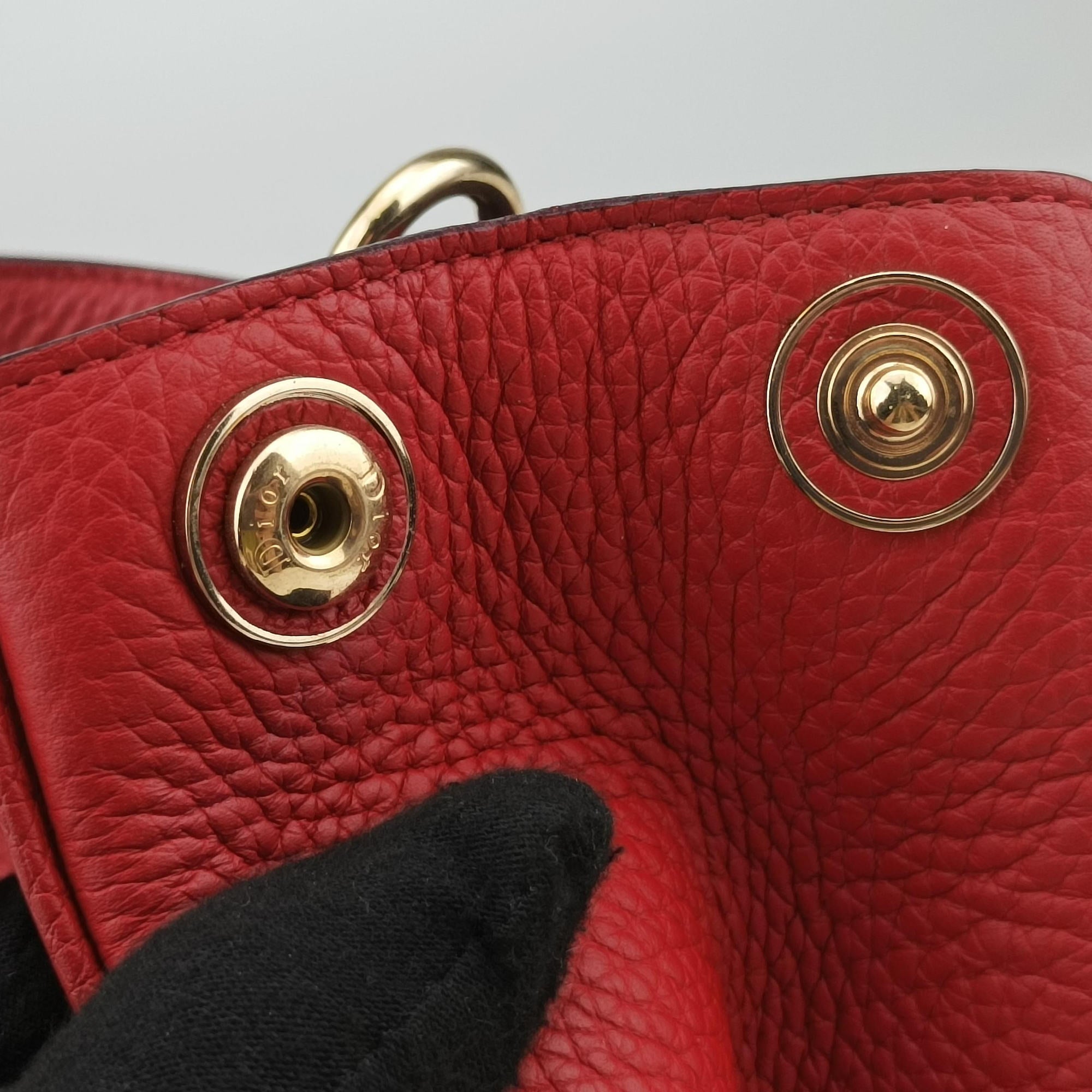 Pre-owned Christian Dior Diorissimo Red Leather  shoulderbag | stylenewstar