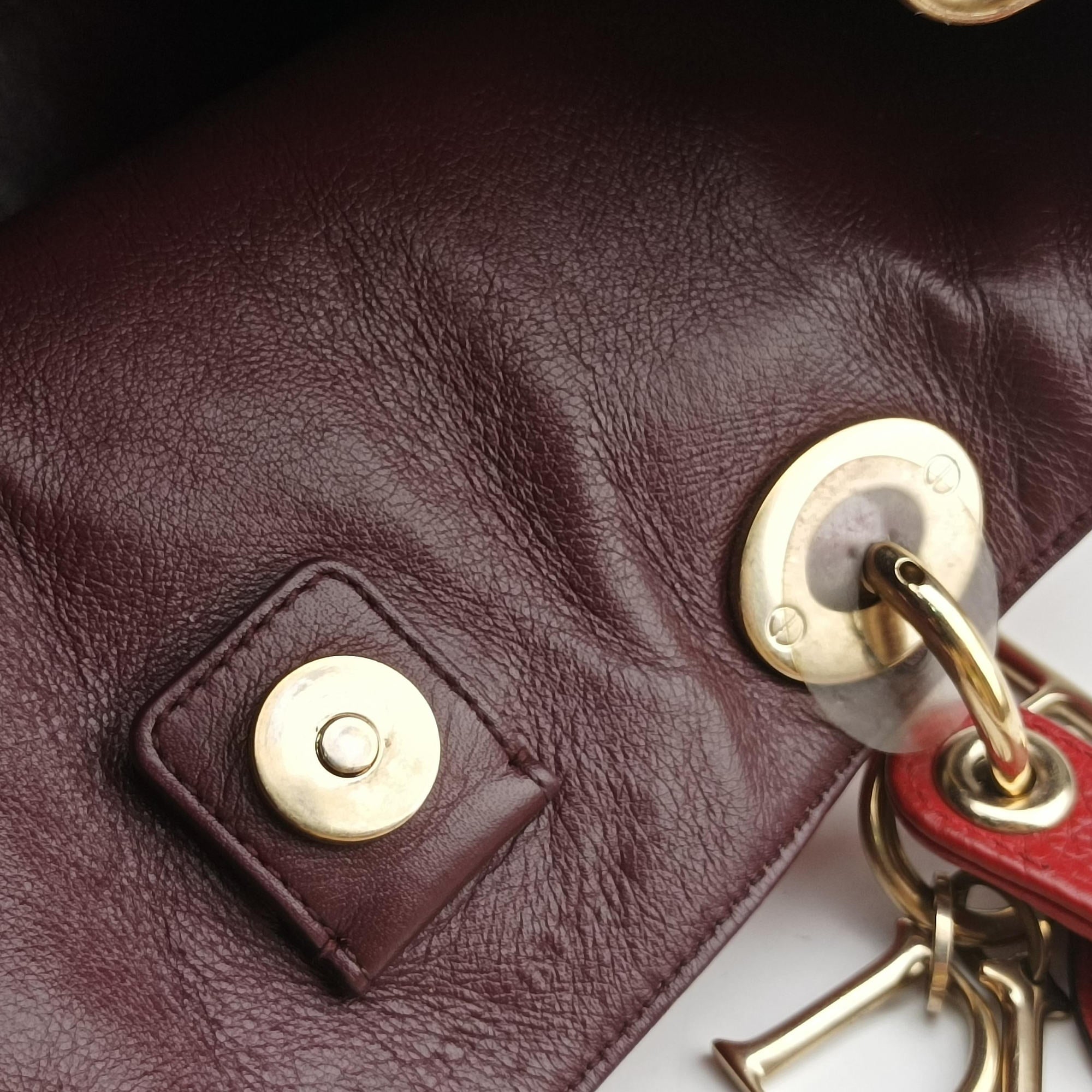 Pre-owned Christian Dior Diorissimo Red Leather  shoulderbag | stylenewstar