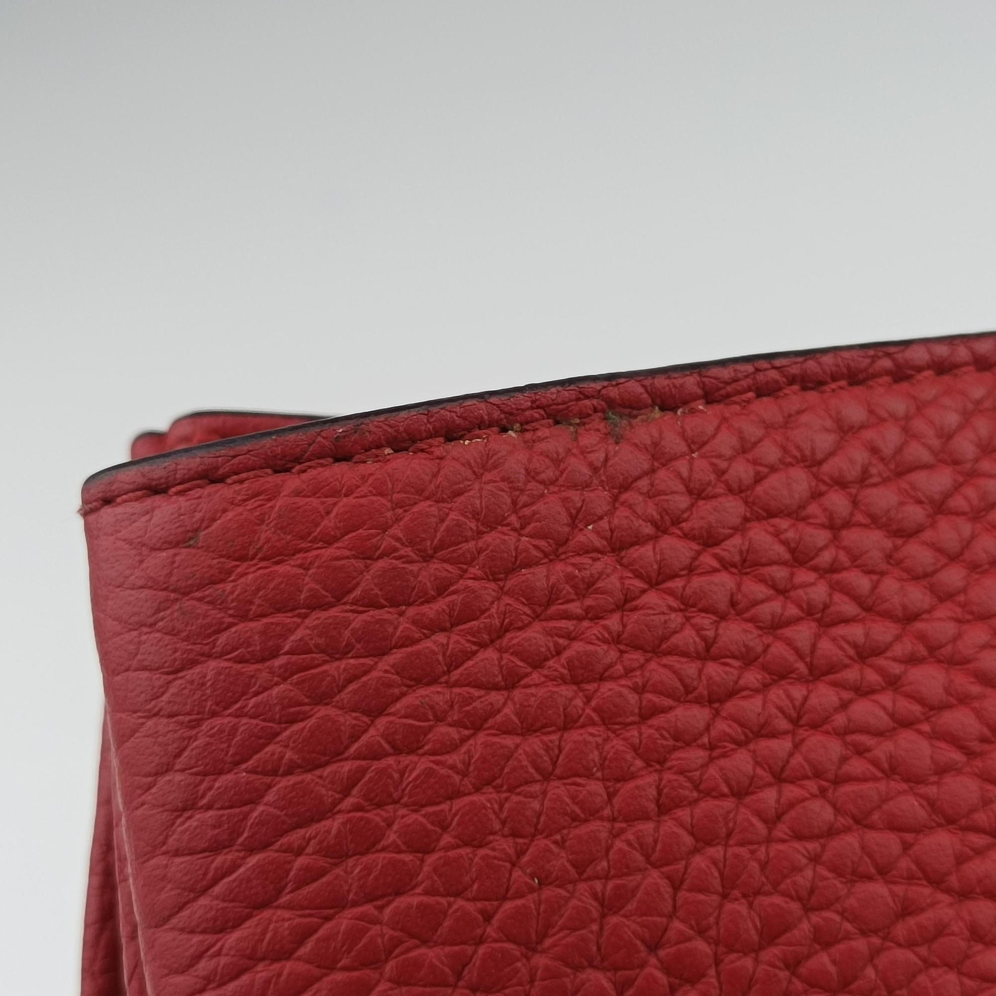 Pre-owned Christian Dior Diorissimo Red Leather  shoulderbag | stylenewstar