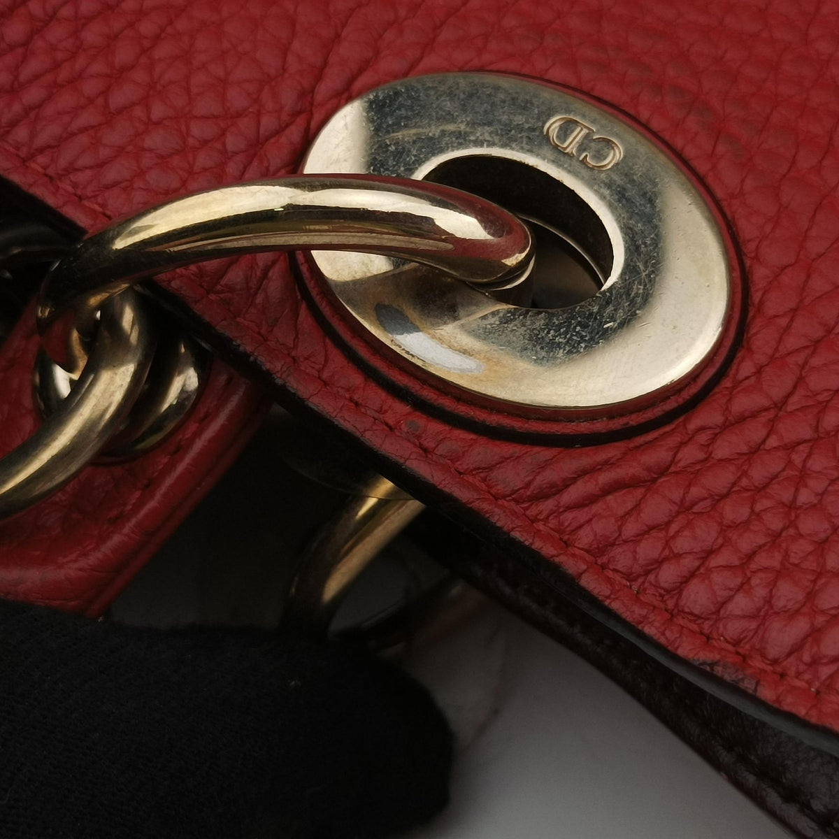 Pre-owned Christian Dior Diorissimo Red Leather  shoulderbag | stylenewstar