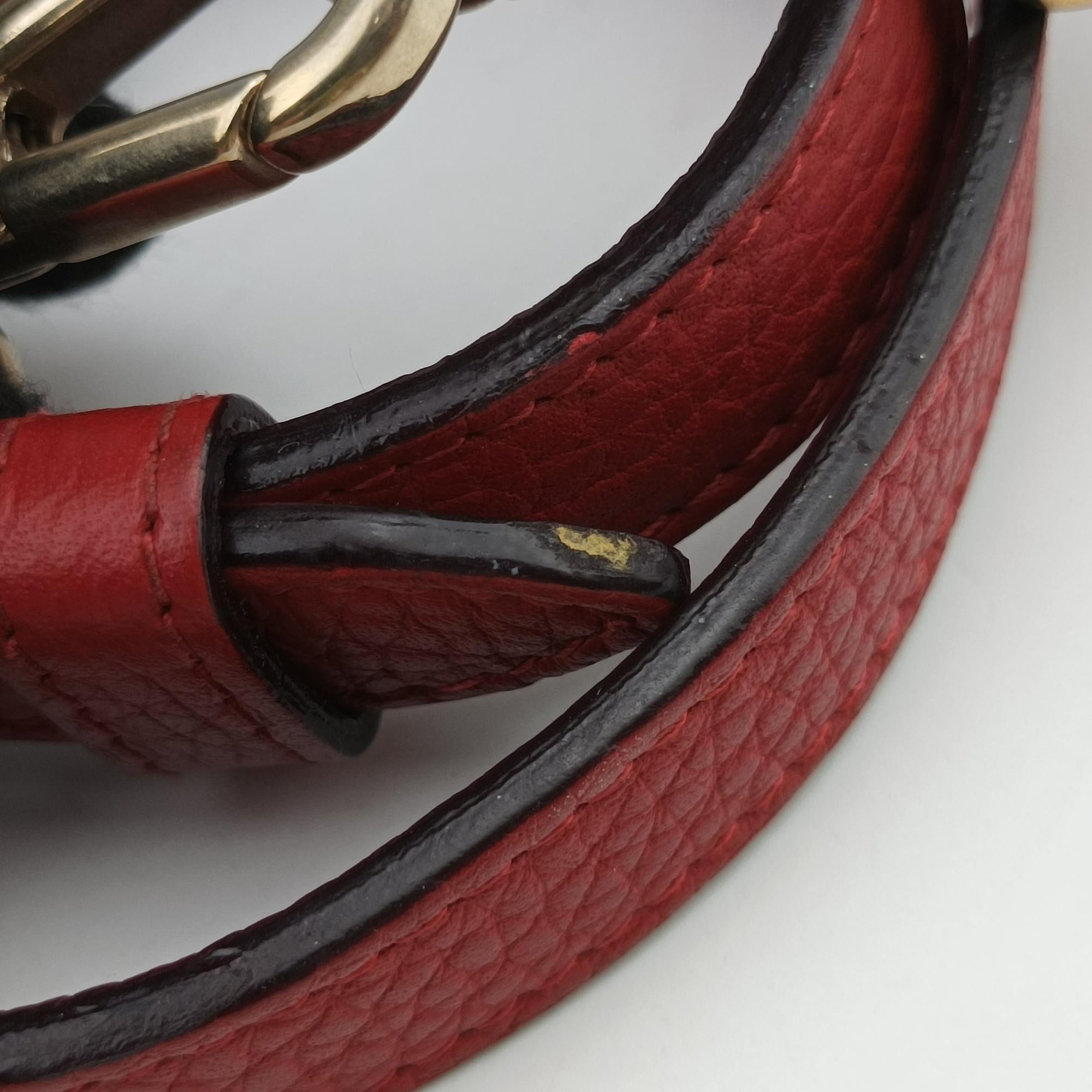 Pre-owned Christian Dior Diorissimo Red Leather  shoulderbag | stylenewstar