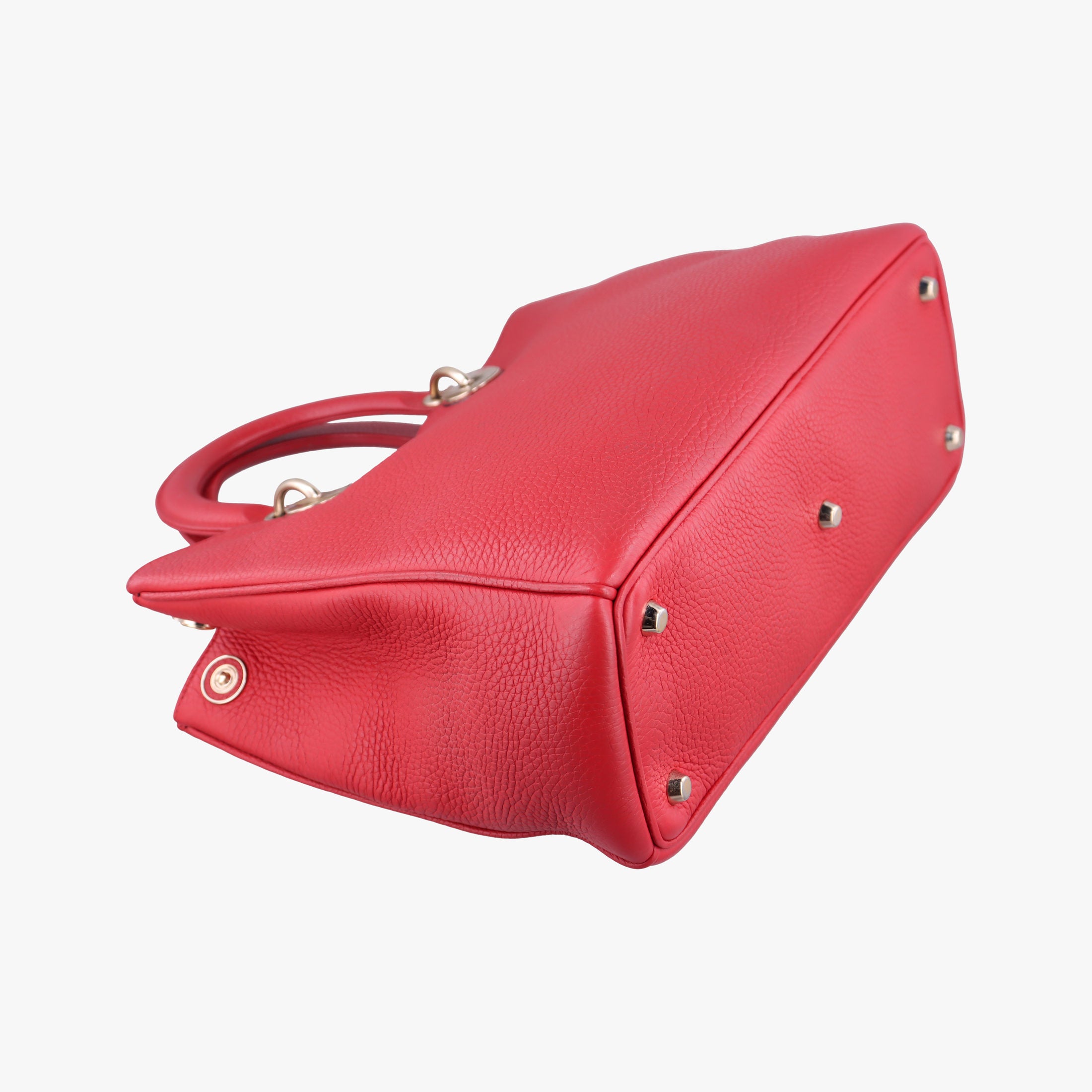 Pre-owned Christian Dior Diorissimo Red Leather  shoulderbag | stylenewstar