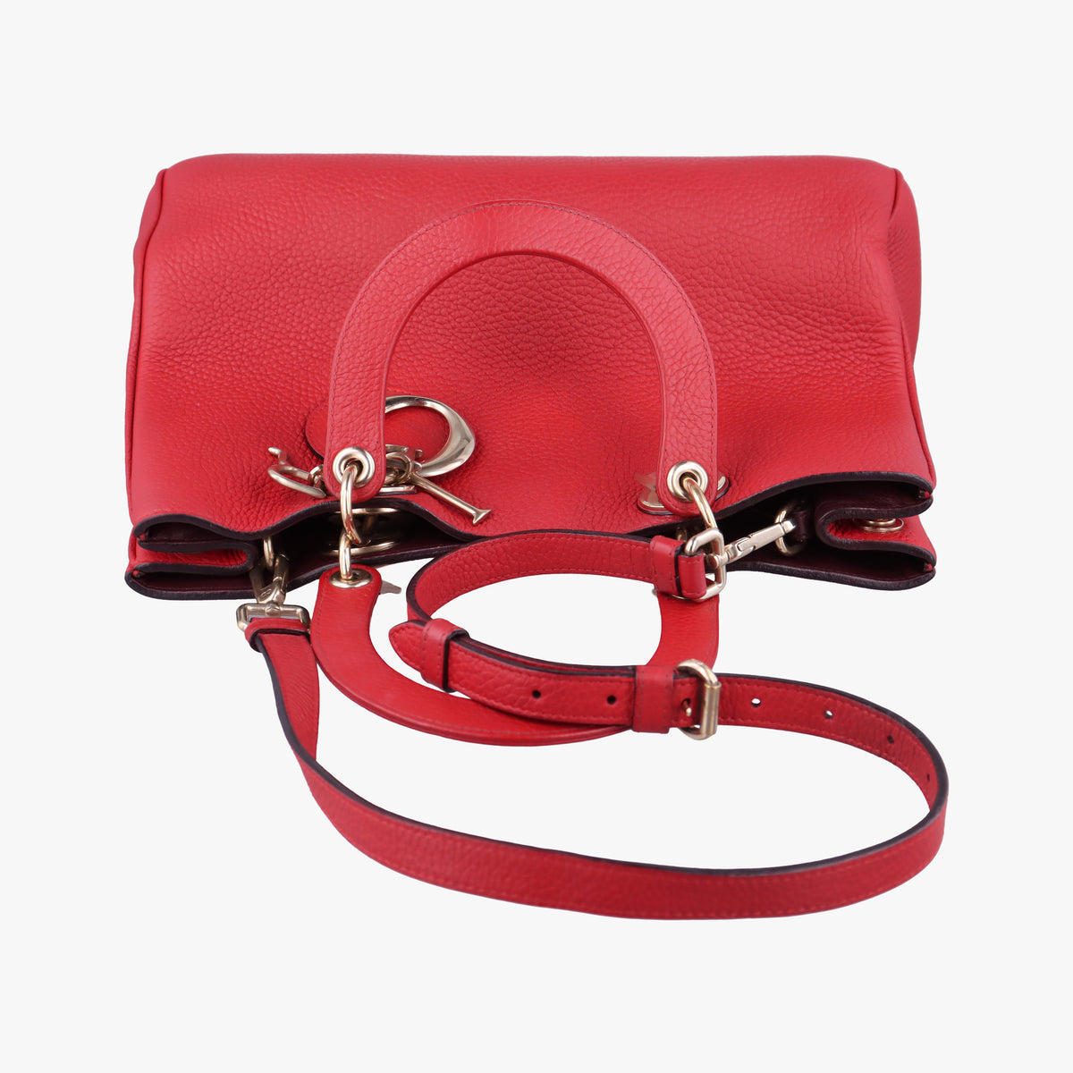Pre-owned Christian Dior Diorissimo Red Leather  shoulderbag | stylenewstar