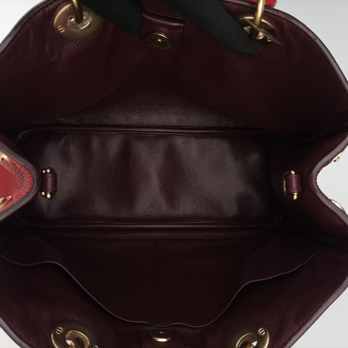 Pre-owned Christian Dior Diorissimo Red Leather  shoulderbag | stylenewstar