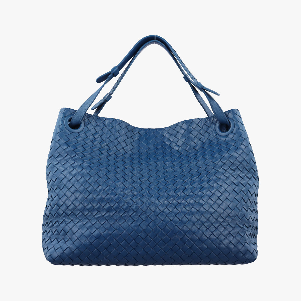 Pre-owned Bottega Veneta Garuda Intrecciato Blue lambskin 179320 handbag | stylenewstar