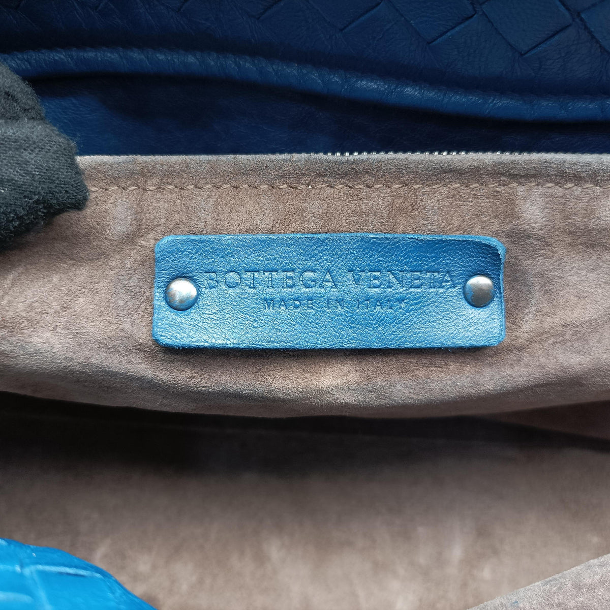 Pre-owned Bottega Veneta Garuda Intrecciato Blue lambskin 179320 handbag | stylenewstar