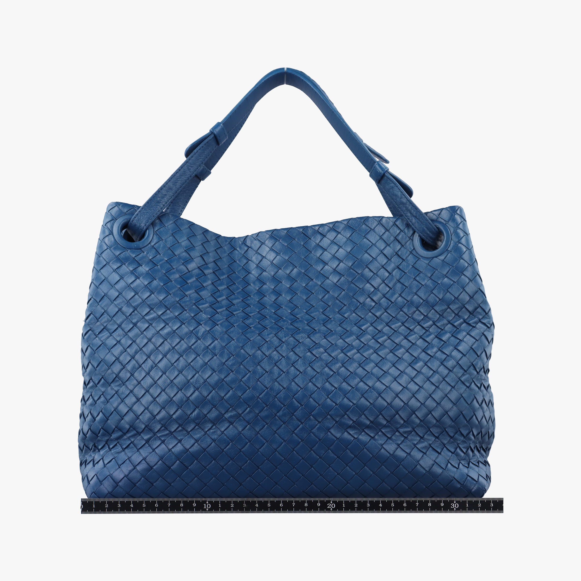 Pre-owned Bottega Veneta Garuda Intrecciato Blue lambskin 179320 handbag | stylenewstar