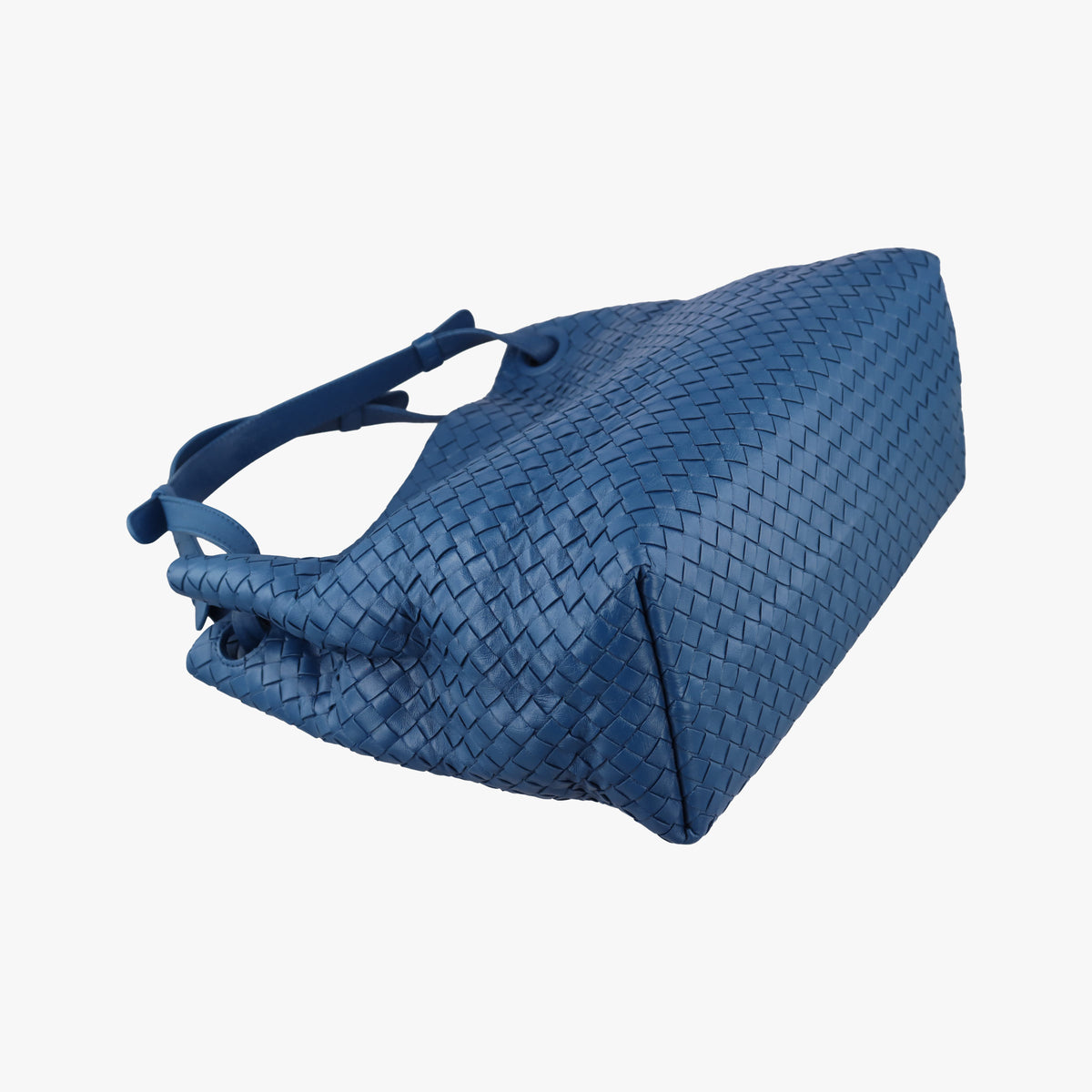 Pre-owned Bottega Veneta Garuda Intrecciato Blue lambskin 179320 handbag | stylenewstar
