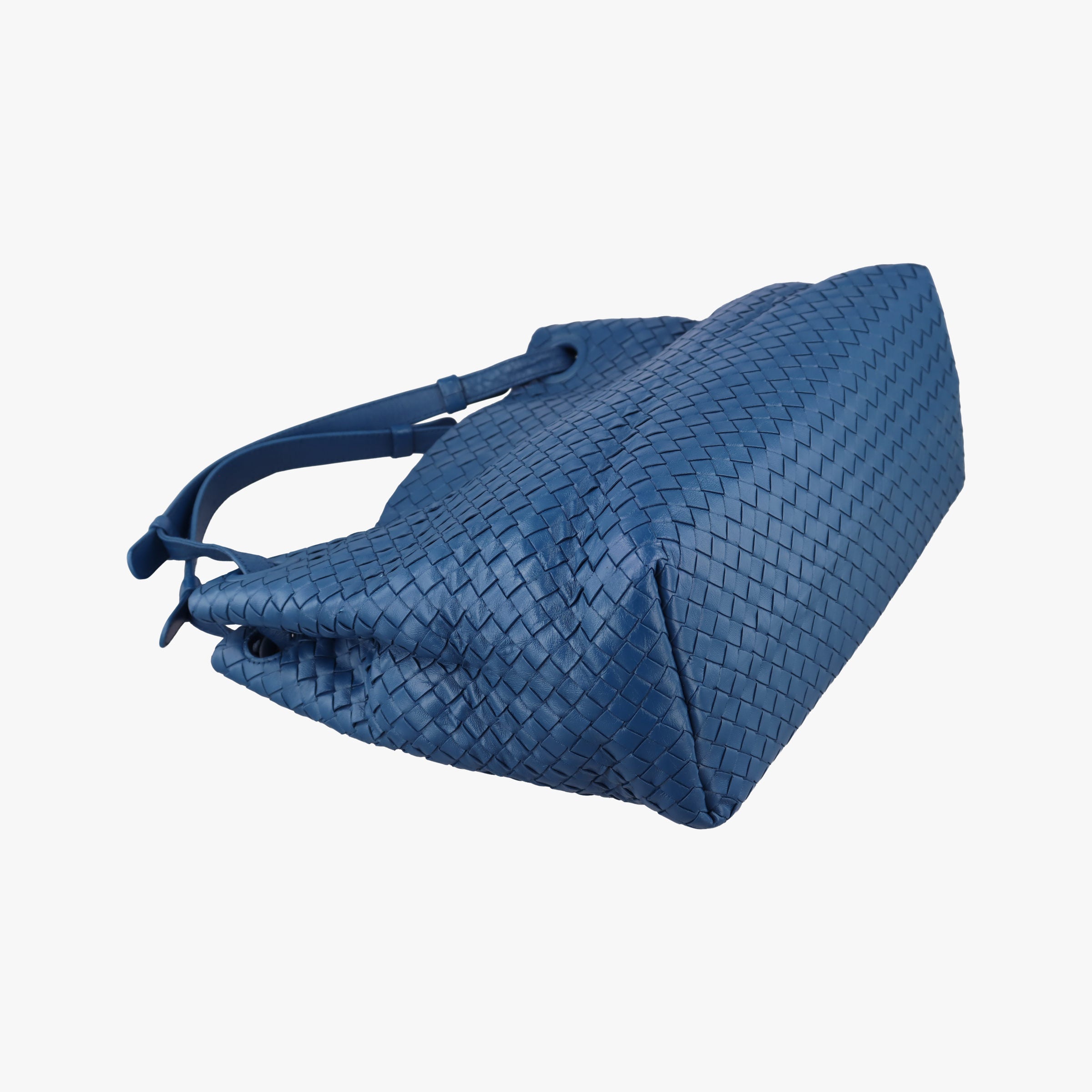 Pre-owned Bottega Veneta Garuda Intrecciato Blue lambskin 179320 handbag | stylenewstar
