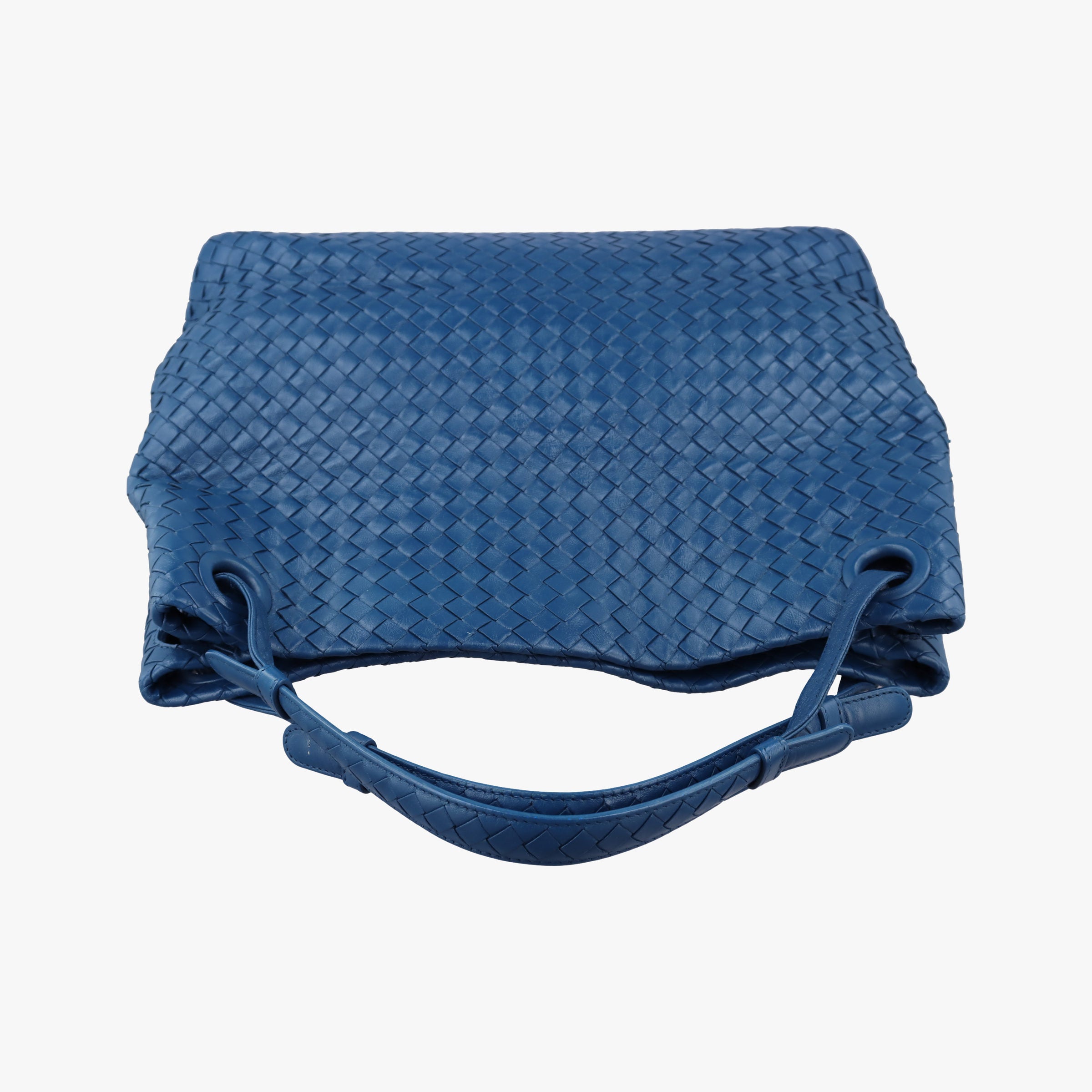 Pre-owned Bottega Veneta Garuda Intrecciato Blue lambskin 179320 handbag | stylenewstar