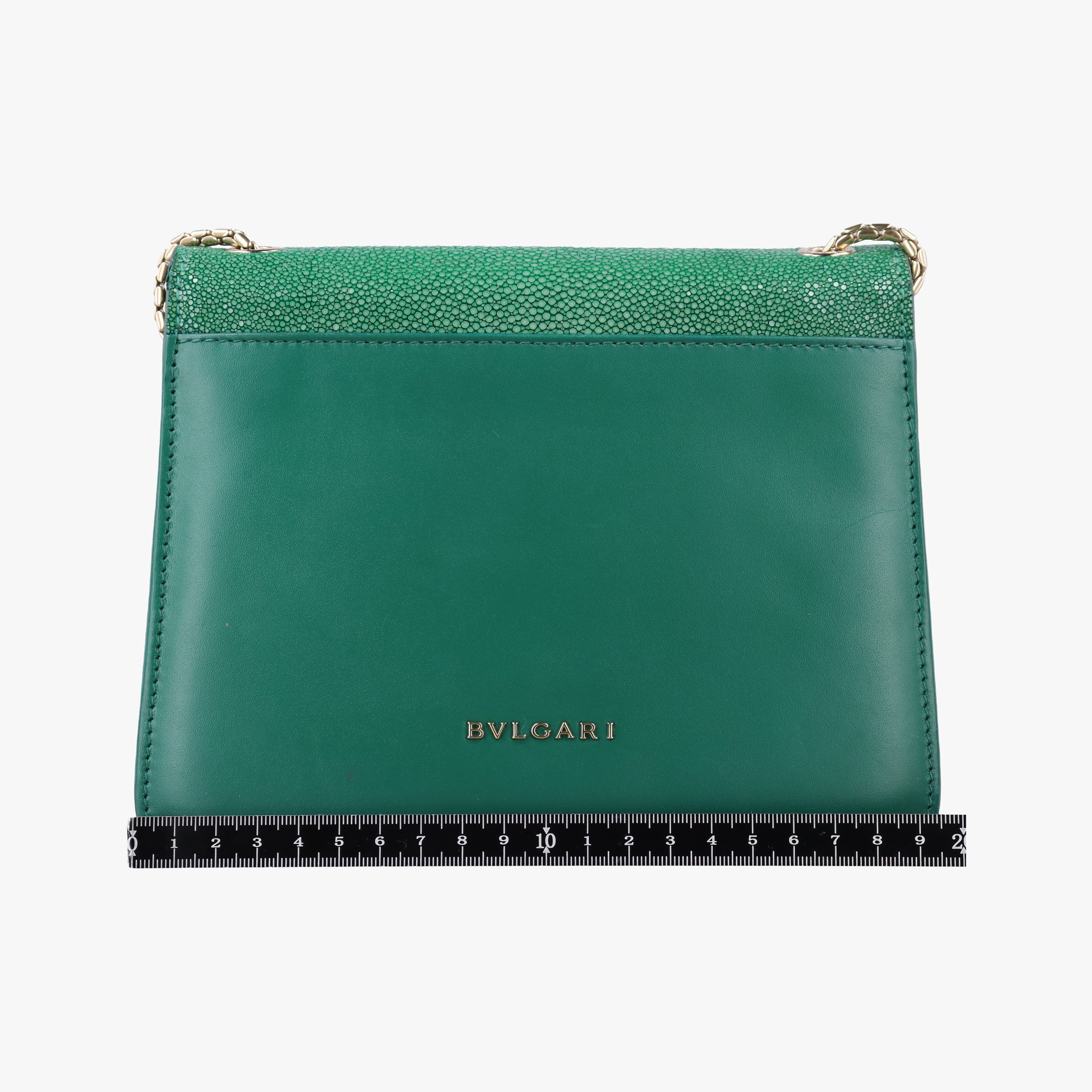 Secondhand Bvlgari Serpenti Green Galuchat Skin×Leather  shoulderbag | stylenewstar