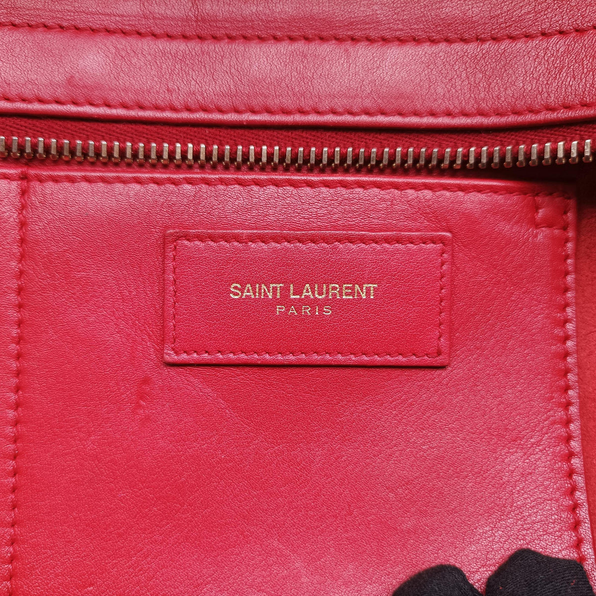 Pre-owned Yves Saint Laurent Y Ligne Petit Cabas Red Leather 311210 shoulderbag | stylenewstar