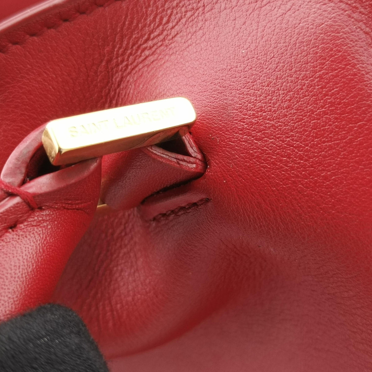 Pre-owned Yves Saint Laurent Y Ligne Petit Cabas Red Leather 311210 shoulderbag | stylenewstar