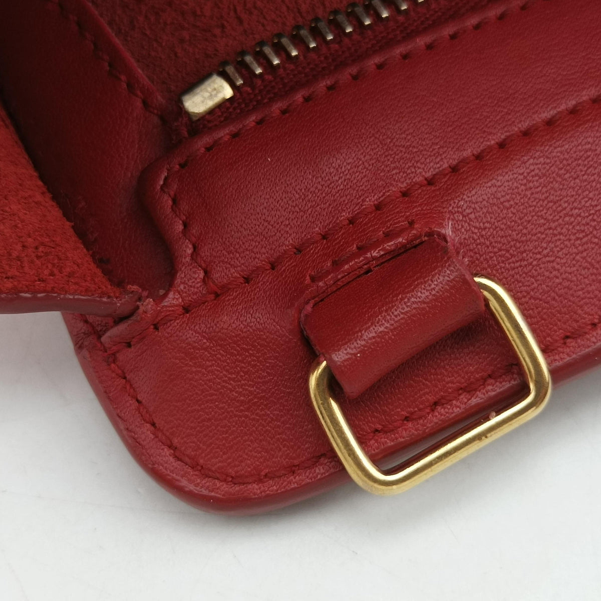 Pre-owned Yves Saint Laurent Y Ligne Petit Cabas Red Leather 311210 shoulderbag | stylenewstar