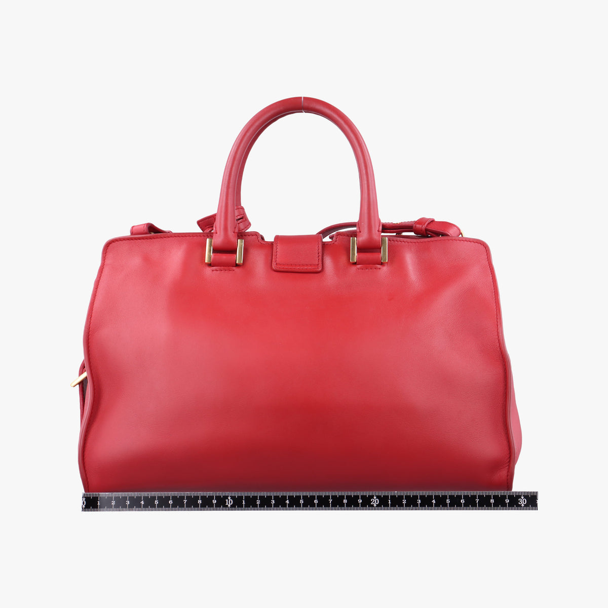 Pre-owned Yves Saint Laurent Y Ligne Petit Cabas Red Leather 311210 shoulderbag | stylenewstar