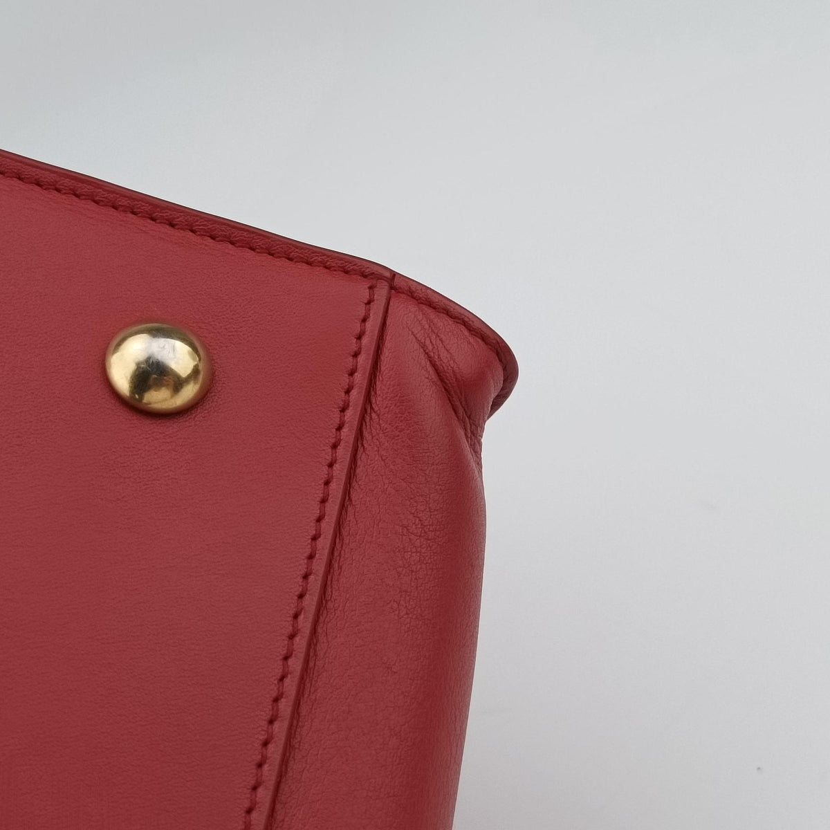 Pre-owned Yves Saint Laurent Y Ligne Petit Cabas Red Leather 311210 shoulderbag | stylenewstar
