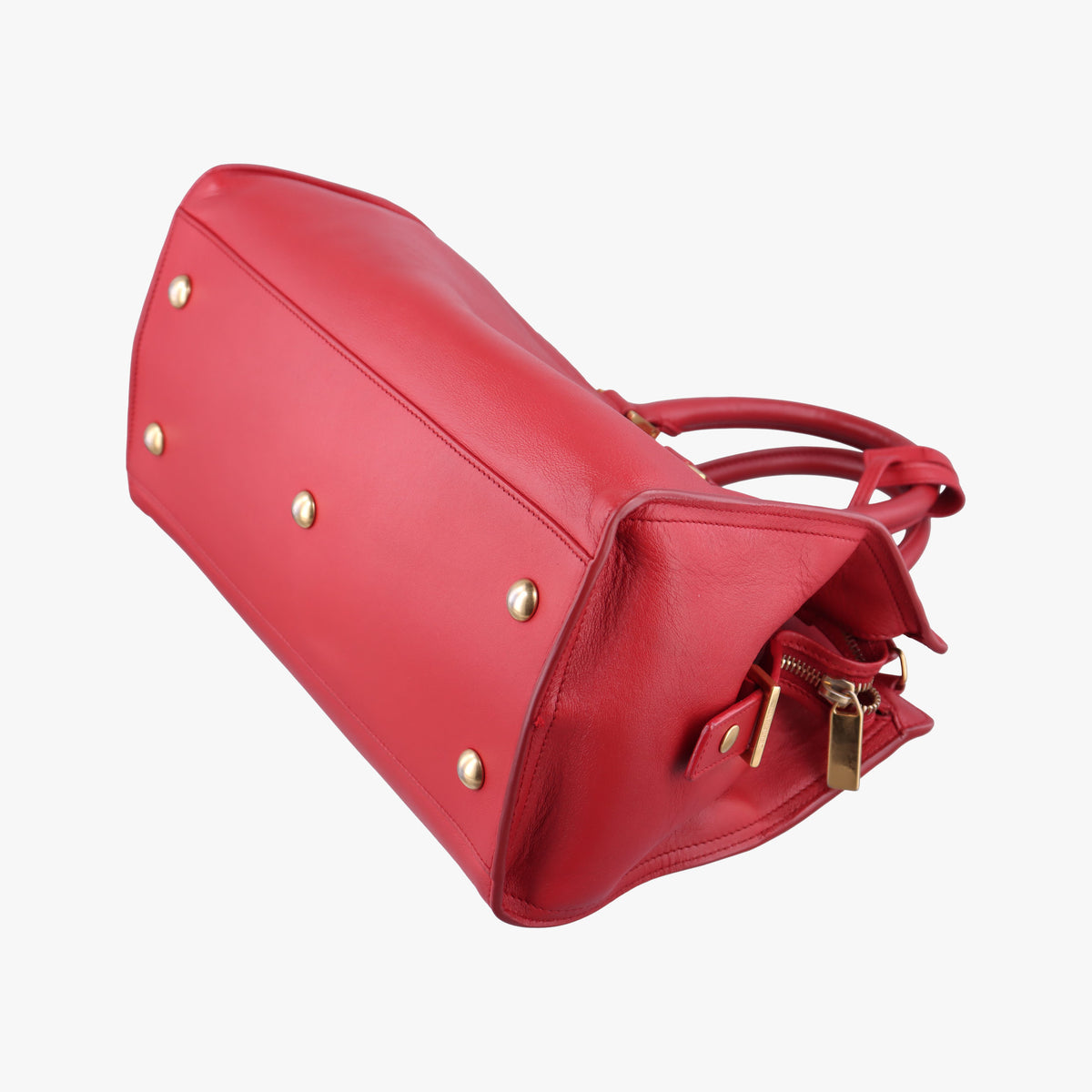 Pre-owned Yves Saint Laurent Y Ligne Petit Cabas Red Leather 311210 shoulderbag | stylenewstar