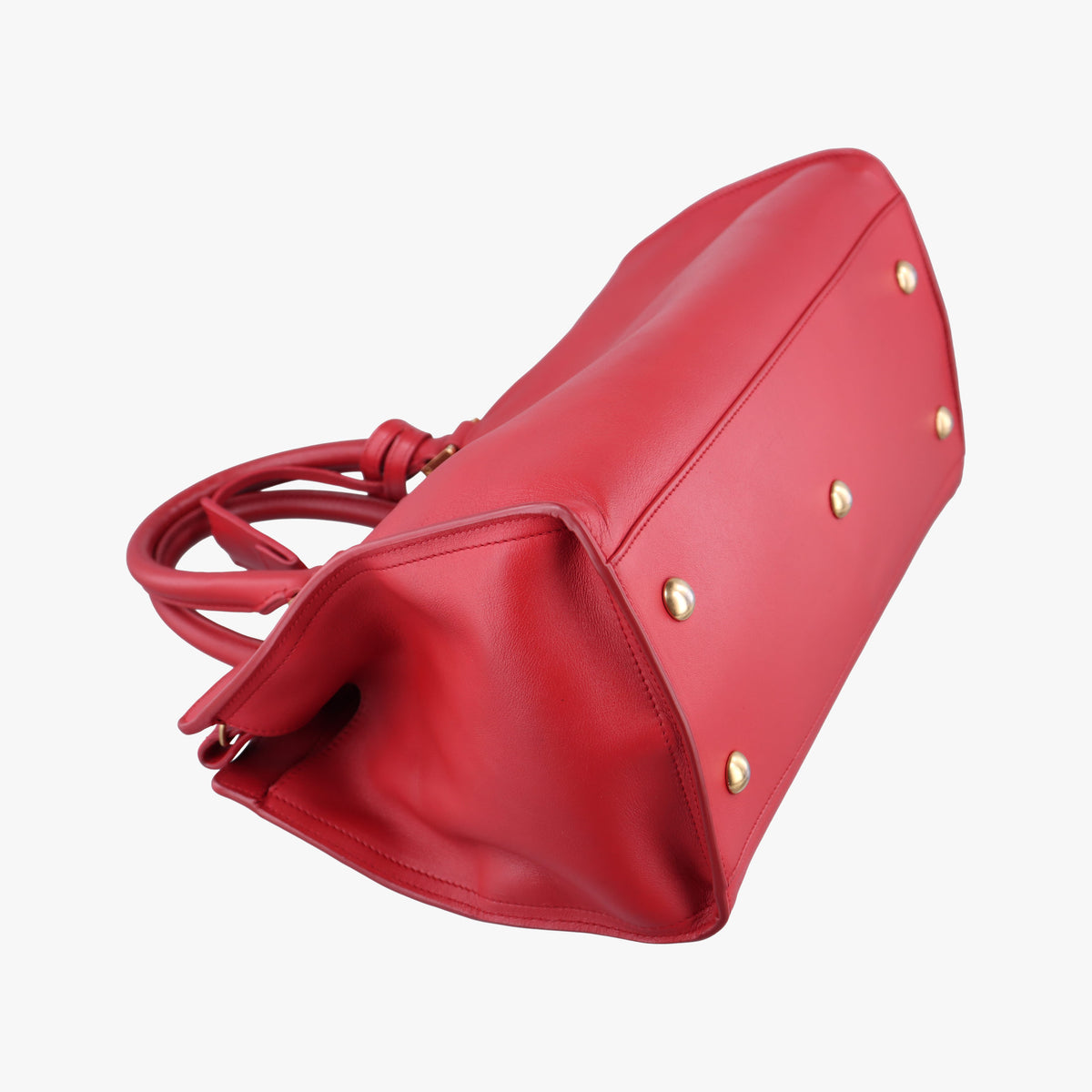 Pre-owned Yves Saint Laurent Y Ligne Petit Cabas Red Leather 311210 shoulderbag | stylenewstar
