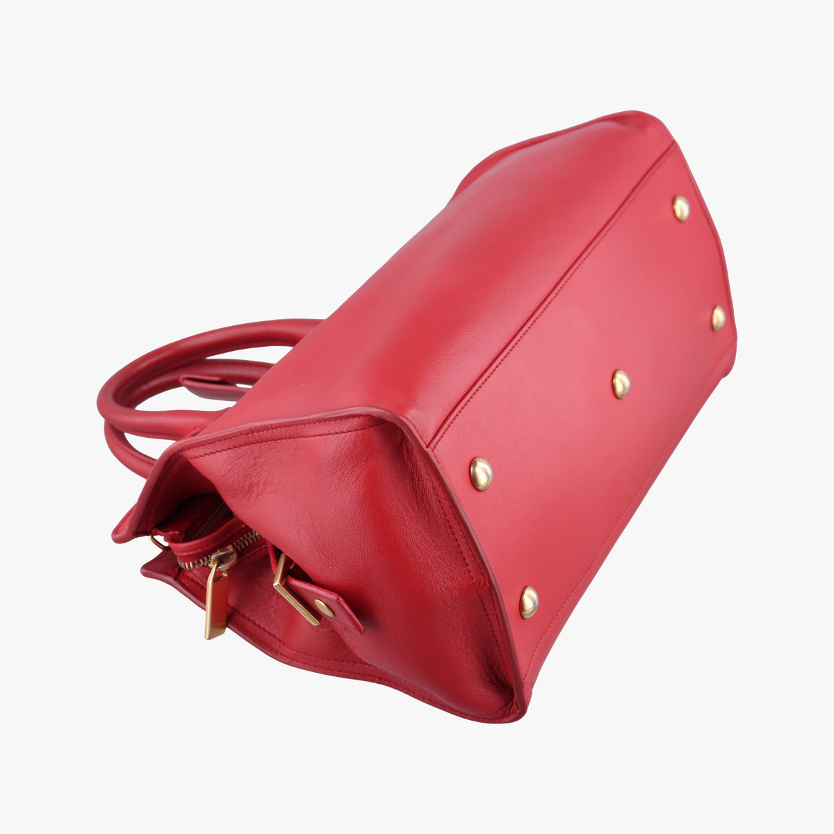 Pre-owned Yves Saint Laurent Y Ligne Petit Cabas Red Leather 311210 shoulderbag | stylenewstar