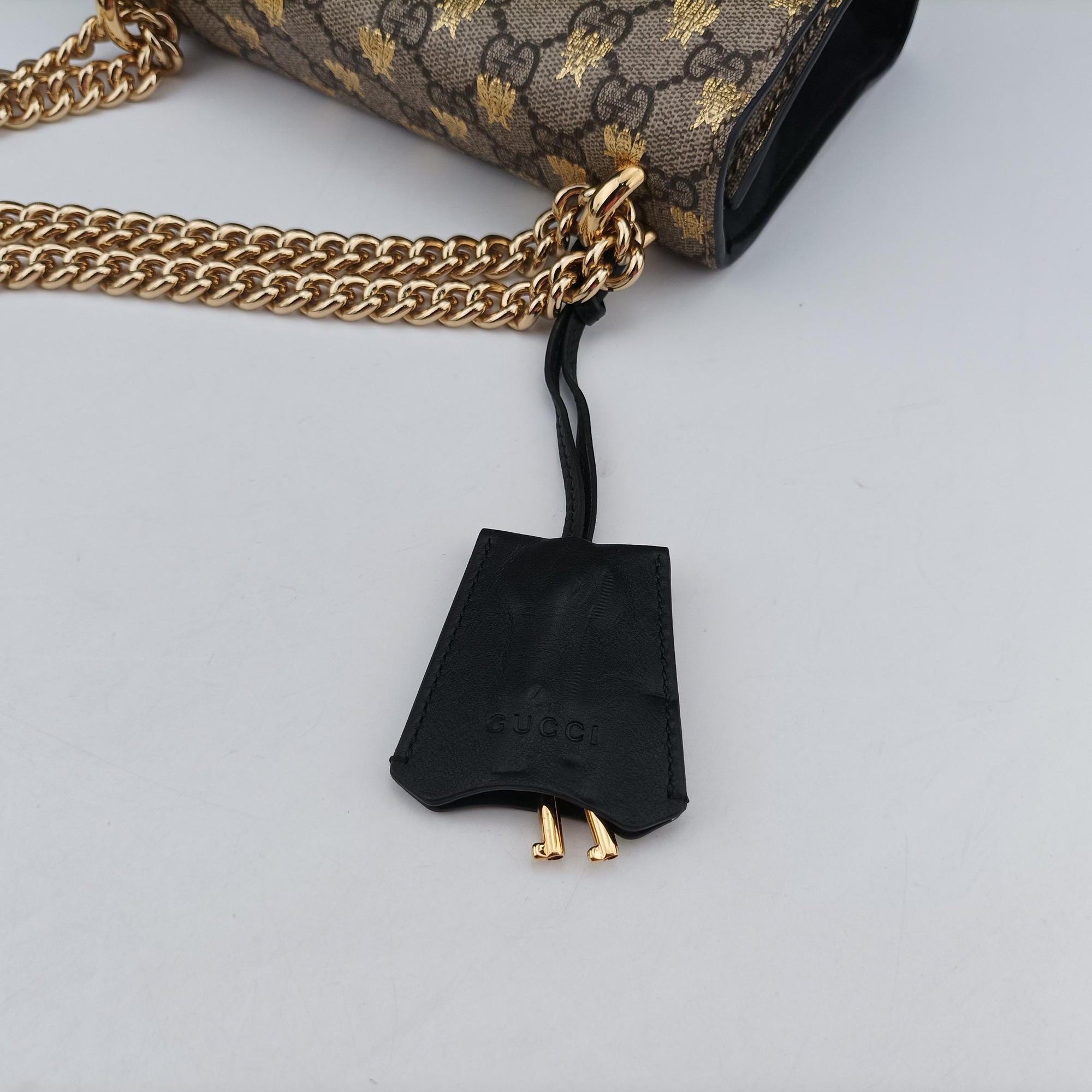 Pre-owned Gucci Padlock Brown PVC coated canvas×leather 409487 shoulderbag | stylenewstar