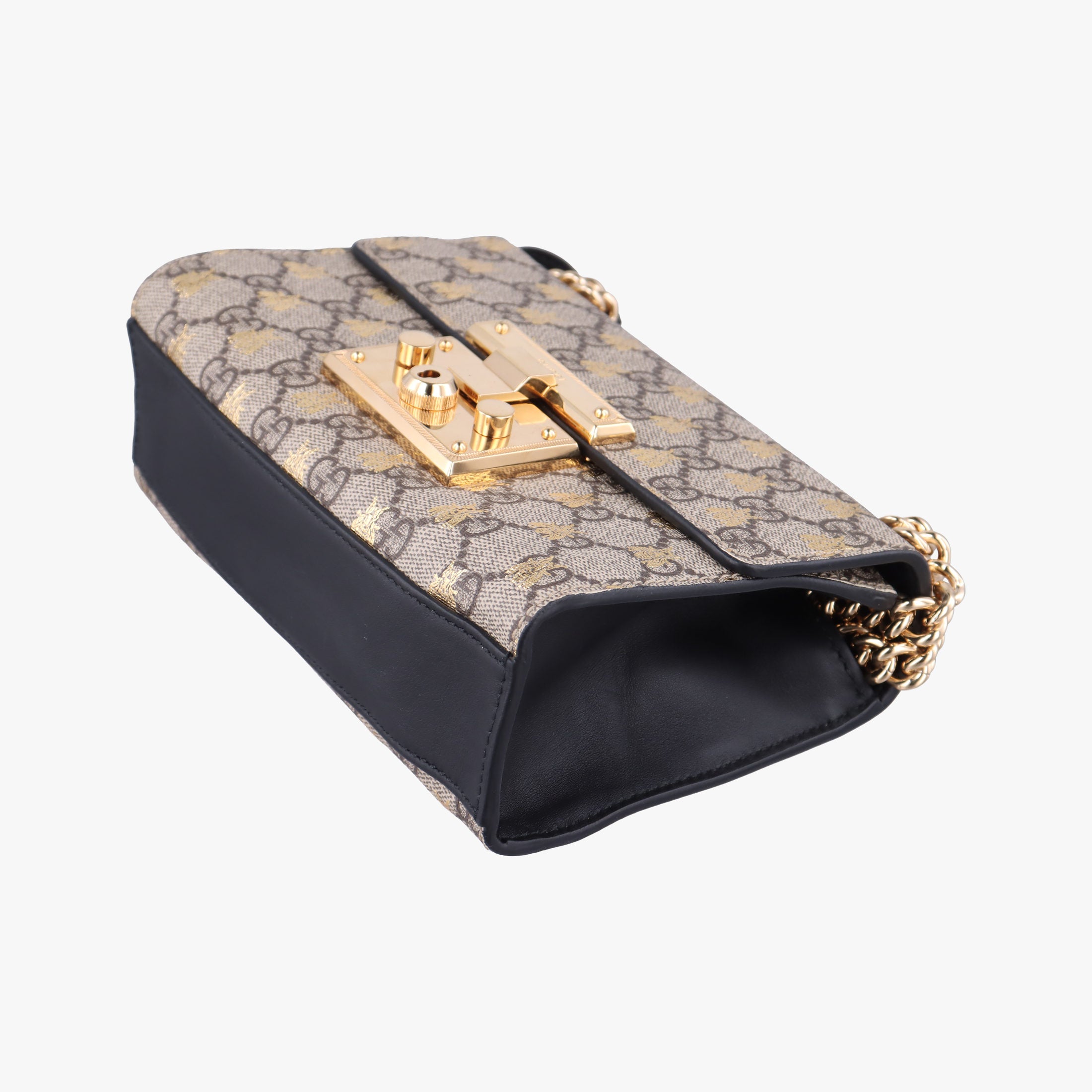 Pre-owned Gucci Padlock Brown PVC coated canvas×leather 409487 shoulderbag | stylenewstar