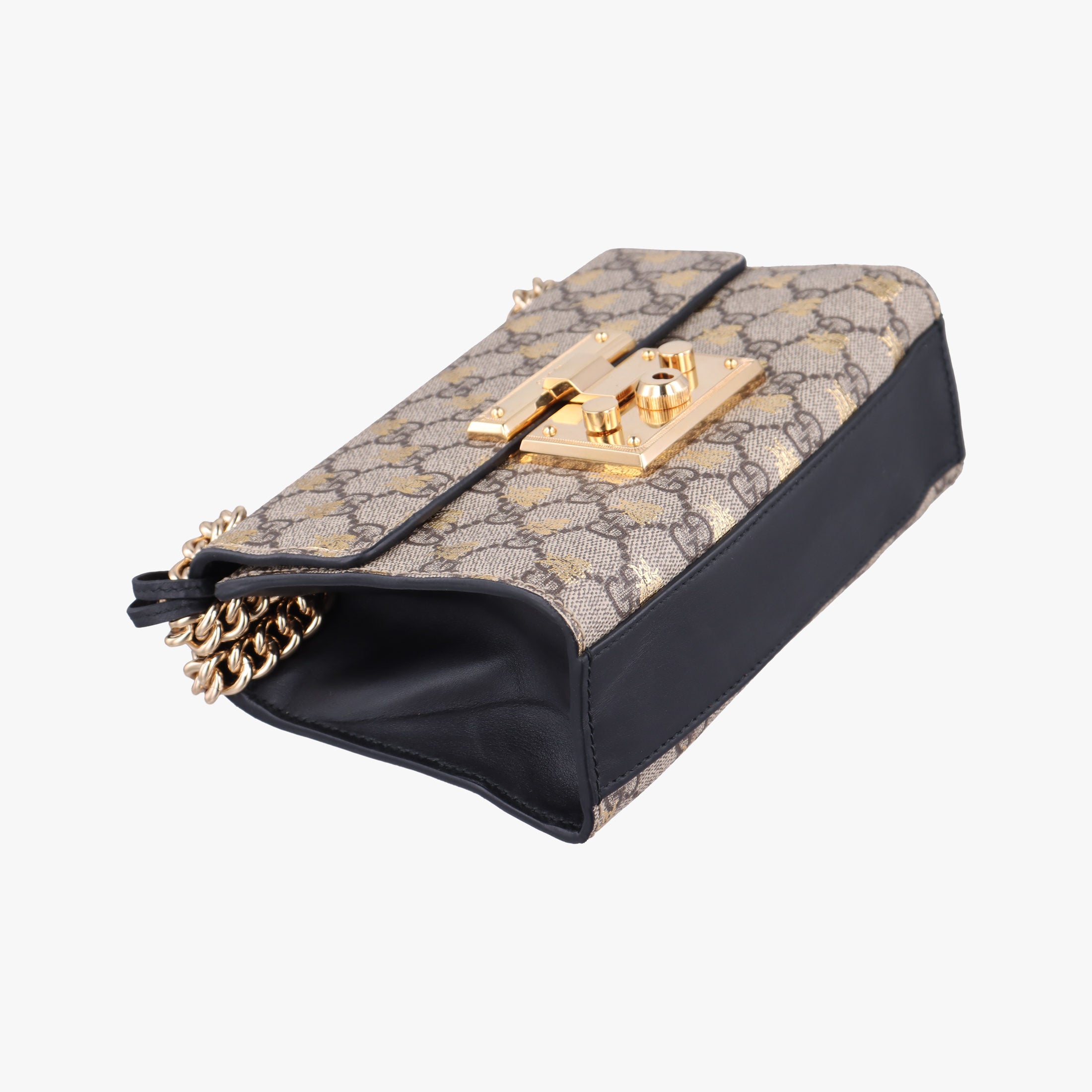 Pre-owned Gucci Padlock Brown PVC coated canvas×leather 409487 shoulderbag | stylenewstar