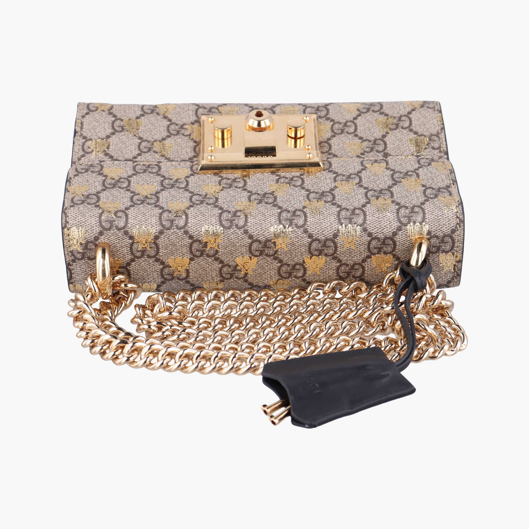 Pre-owned Gucci Padlock Brown PVC coated canvas×leather 409487 shoulderbag | stylenewstar