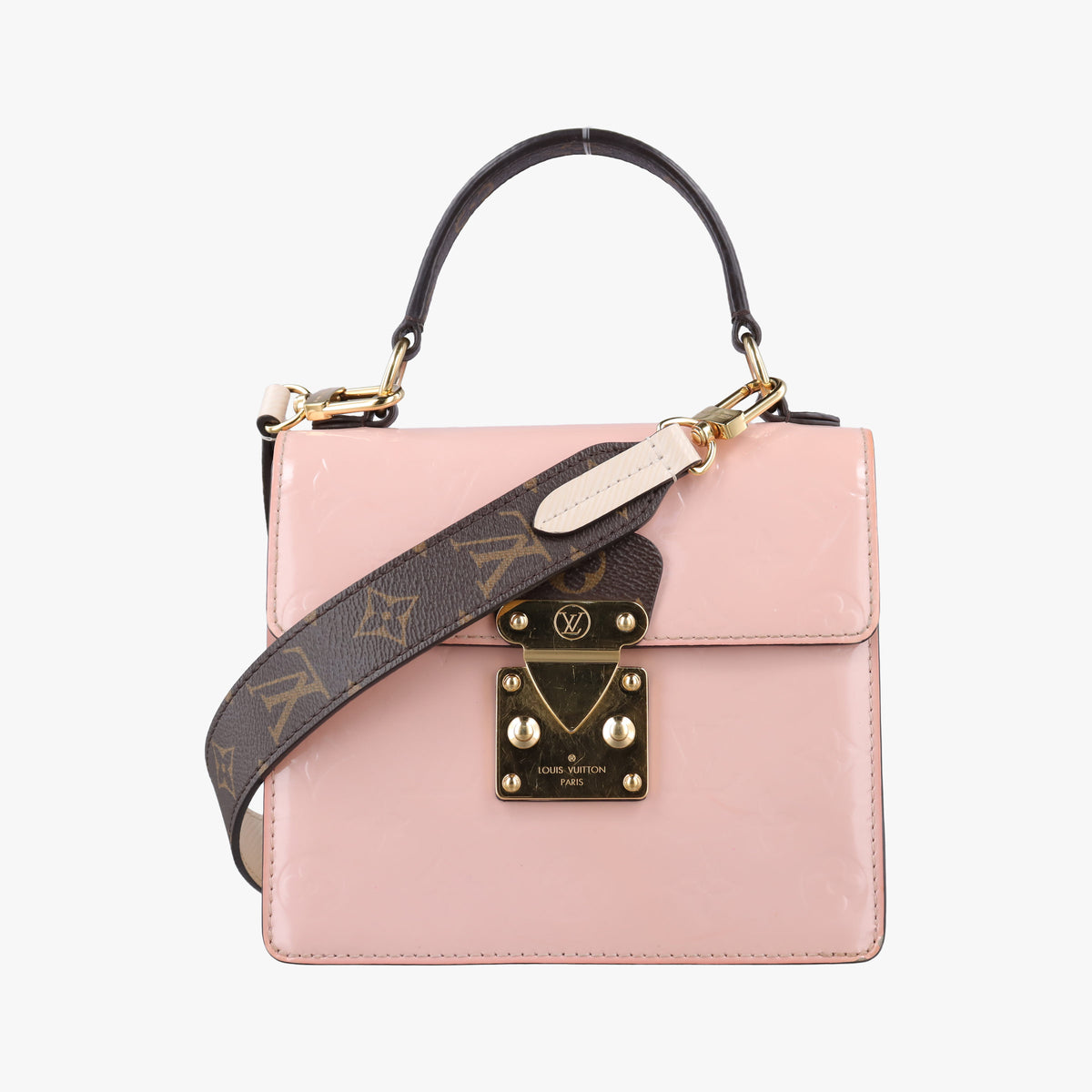 Pre-owned Louis Vuitton Spring Street PM pink Vernis M90468 shoulderbag | stylenewstar