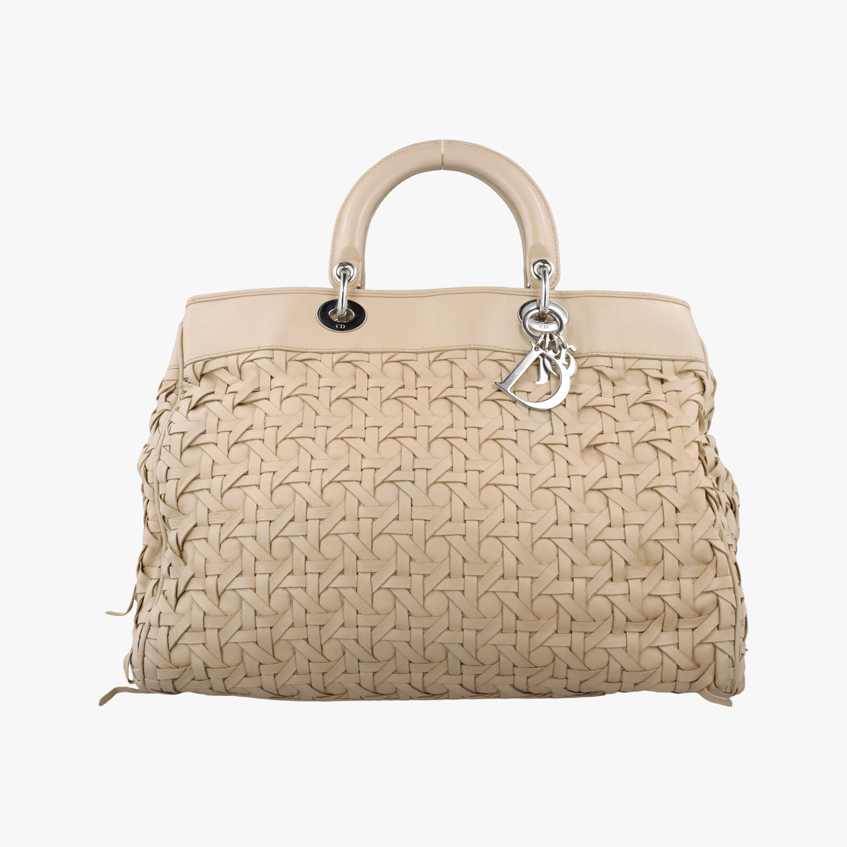 Secondhand Christian Dior Lady Dior Avenue Tote Beige lambskin  handbag | stylenewstar