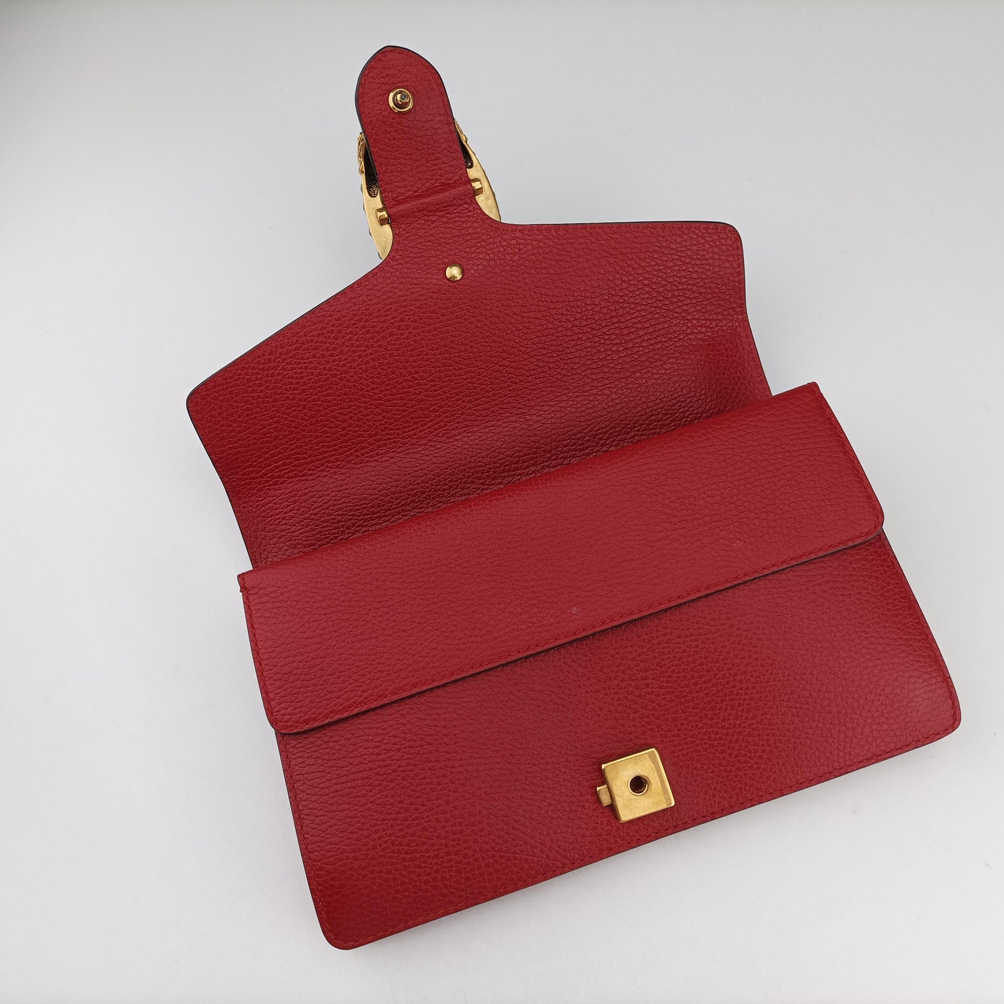Pre-owned Gucci Dionysus Red Leather 400249 shoulderbag | stylenewstar