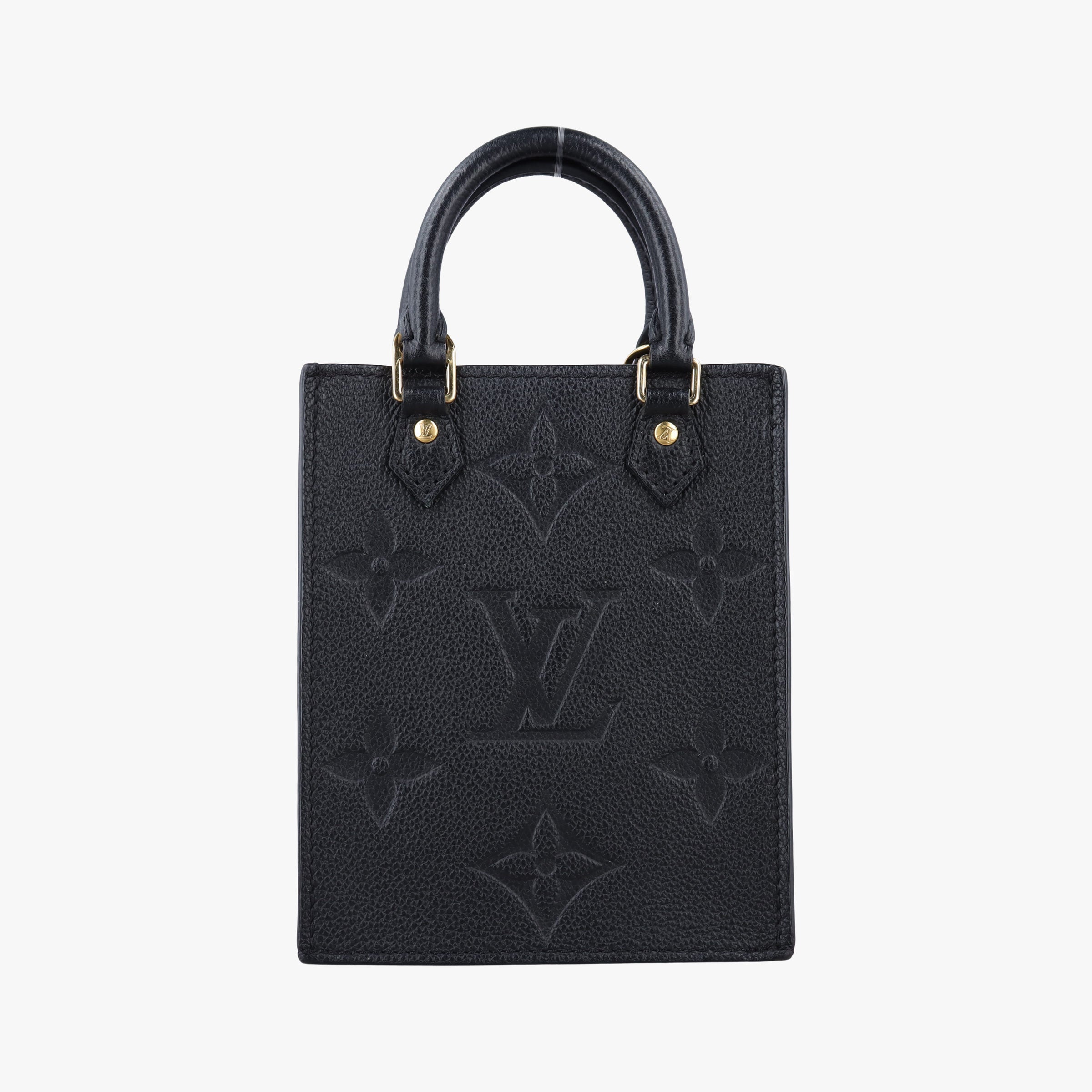 Pre-owned Louis Vuitton Petite Sac Plat Noir Monogram Empreinte M81417 handbag | stylenewstar