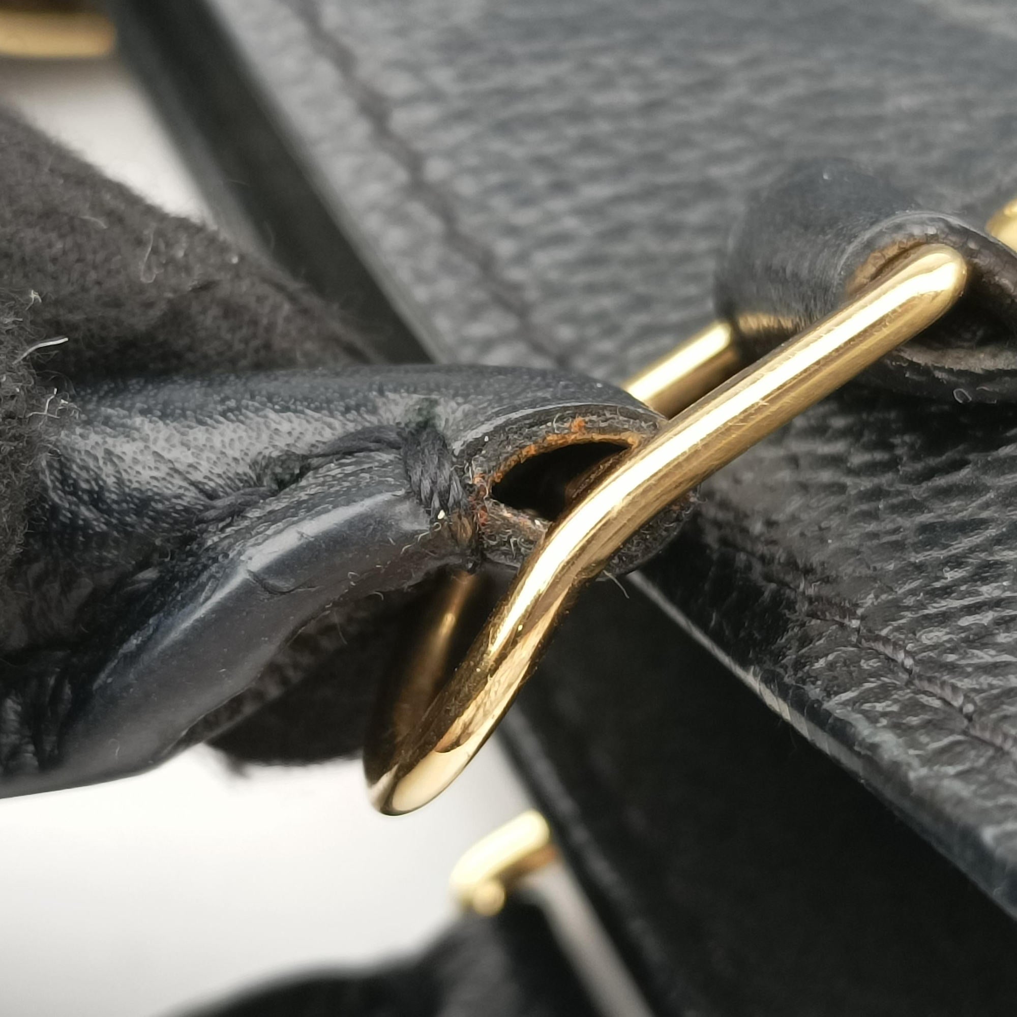 Pre-owned Louis Vuitton Petite Sac Plat Noir Monogram Empreinte M81417 handbag | stylenewstar