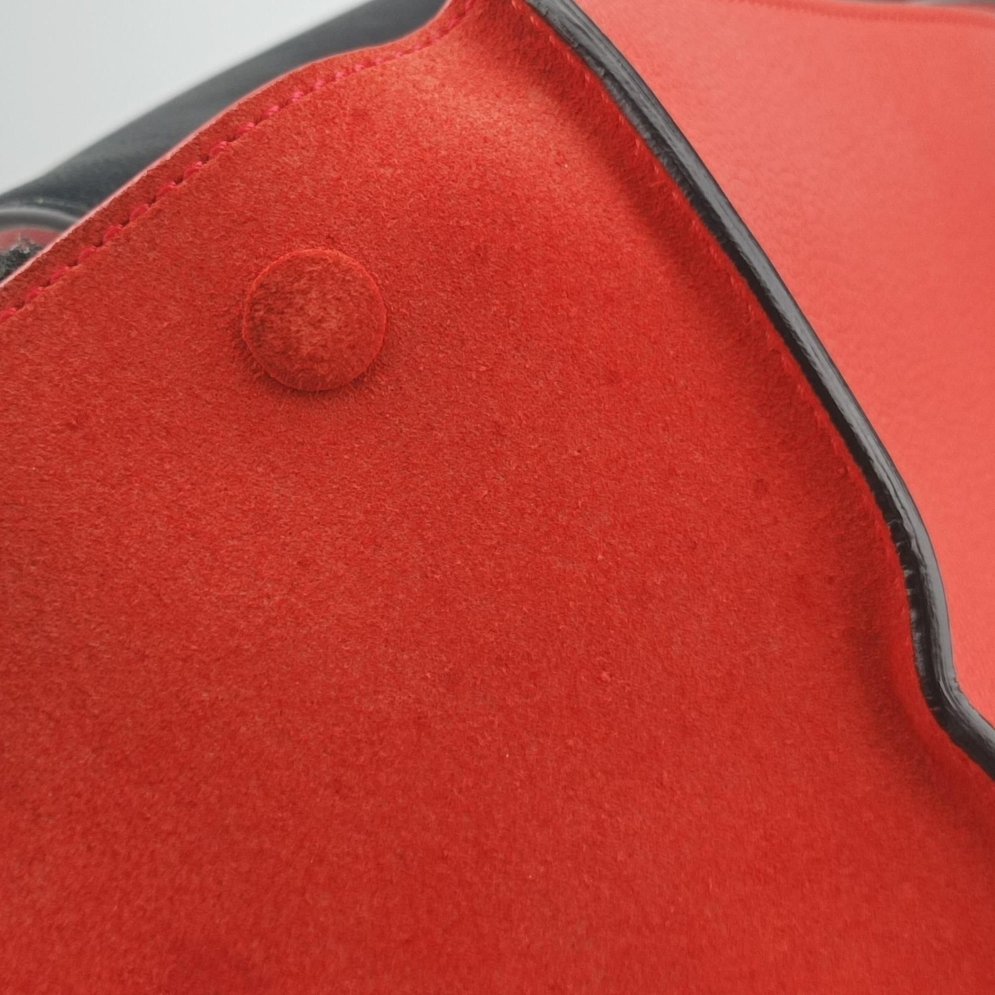 Secondhand Celine Trapeze Orange Suede×leather  shoulderbag | stylenewstar